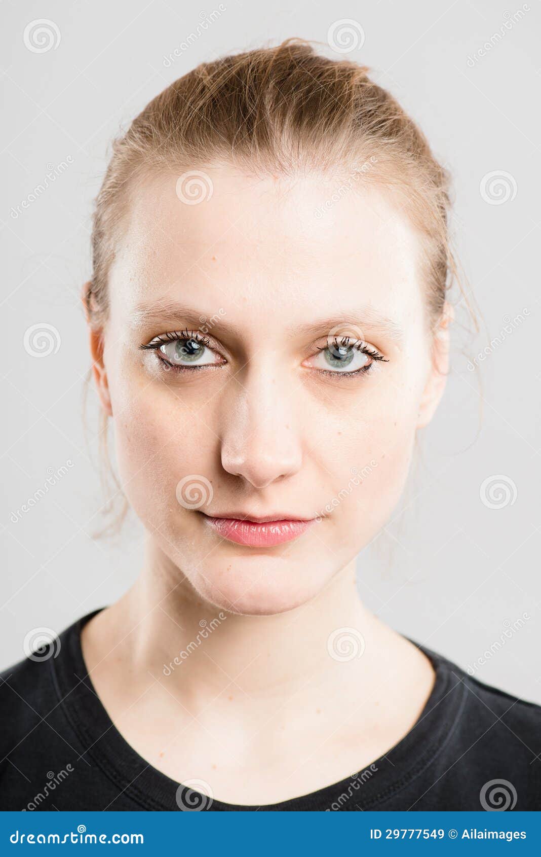 Serious Woman Portrait Real People High Definition Grey Background ...