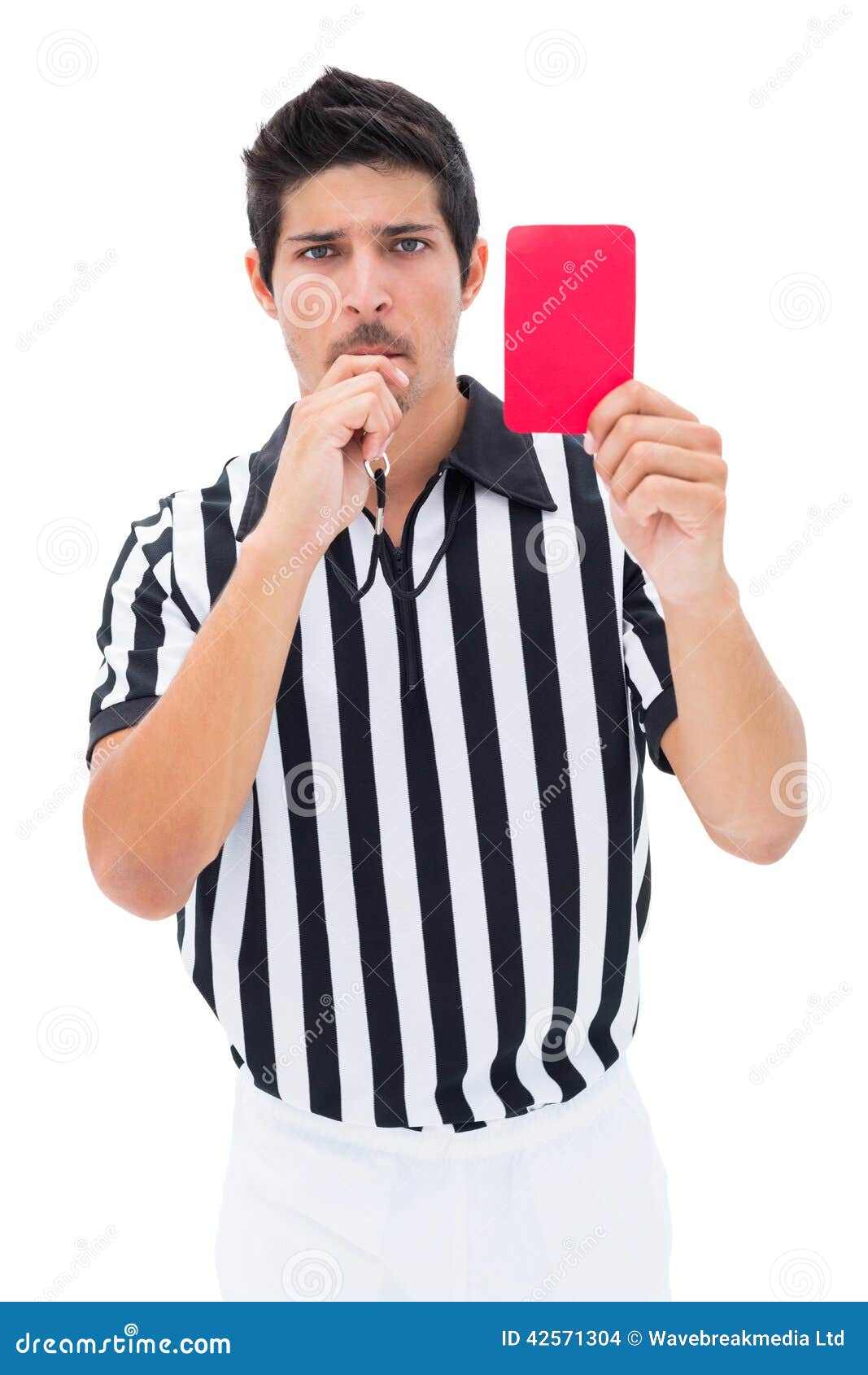 Stern referee showing red card Stock Photo by ©Wavebreakmedia 50051525