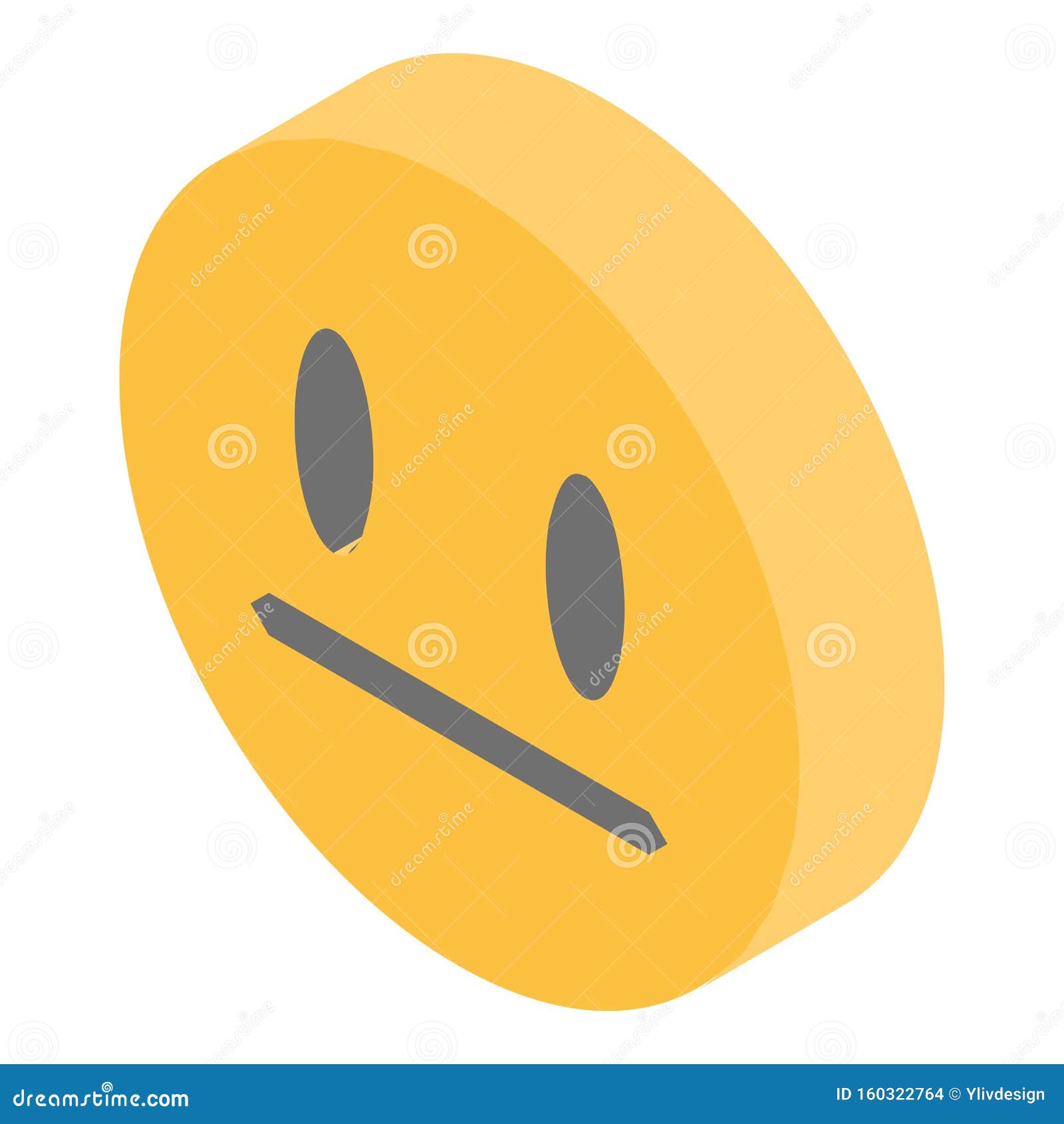 Serious Smile Emoji Icon, Isometric Style Stock Vector - Illustration of  cute, emoticon: 160322764
