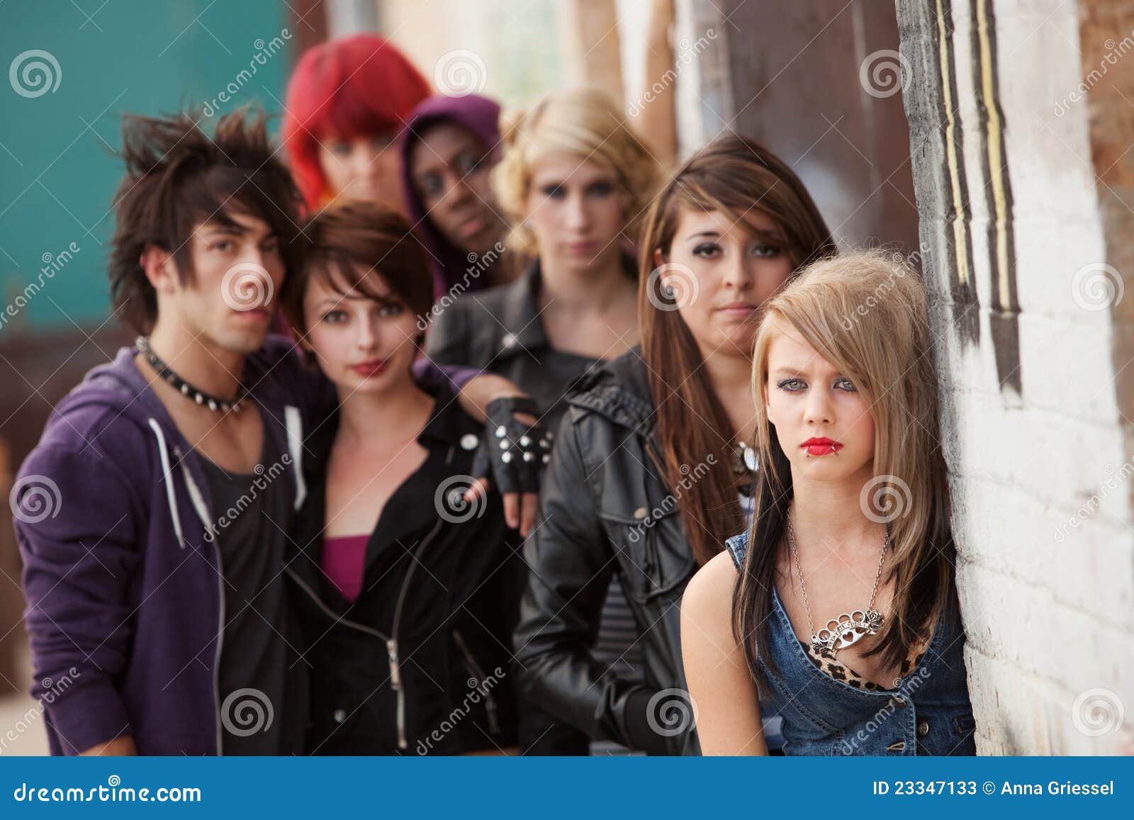 Serious Teen Punk Gang stock image Serious Teen Punk Gang stock image photo