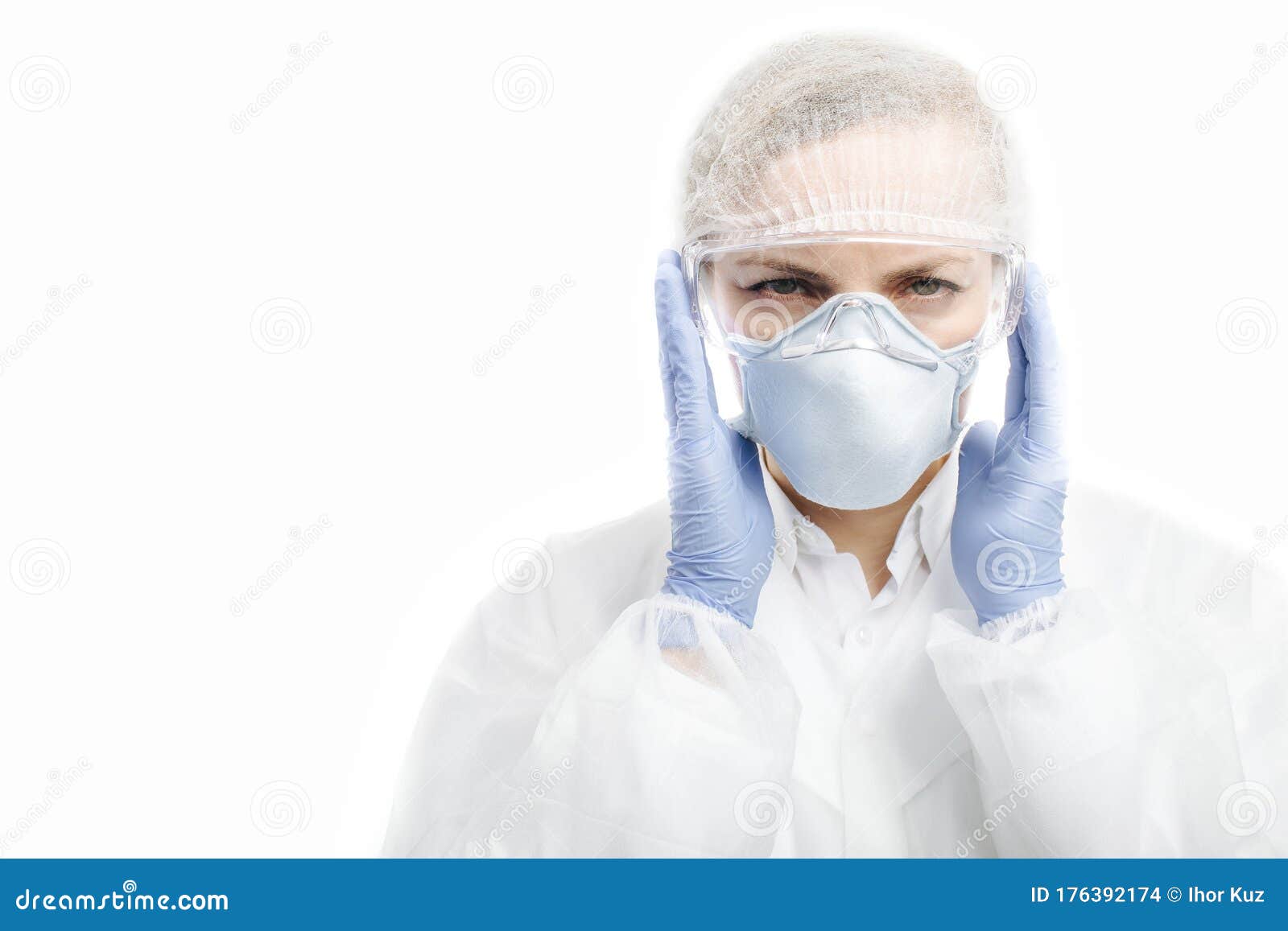 Serious Woman in Protective Medical Clothing at Studio Stock Photo ...