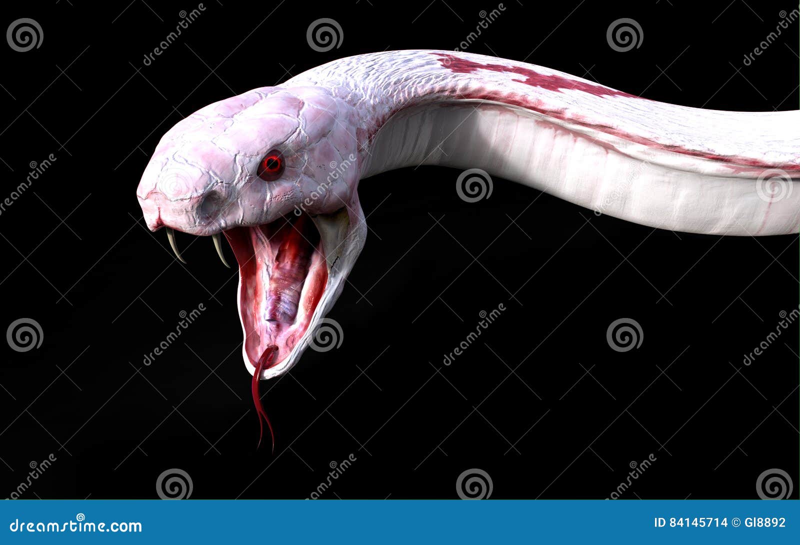 Cobra Da Serpente 3D Isolada Em Um Branco Ilustração Stock