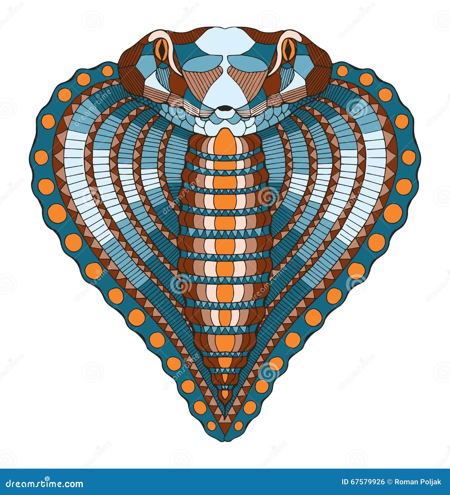 ilustração de vetor de peixe cabeça de cobra azul bonito dos