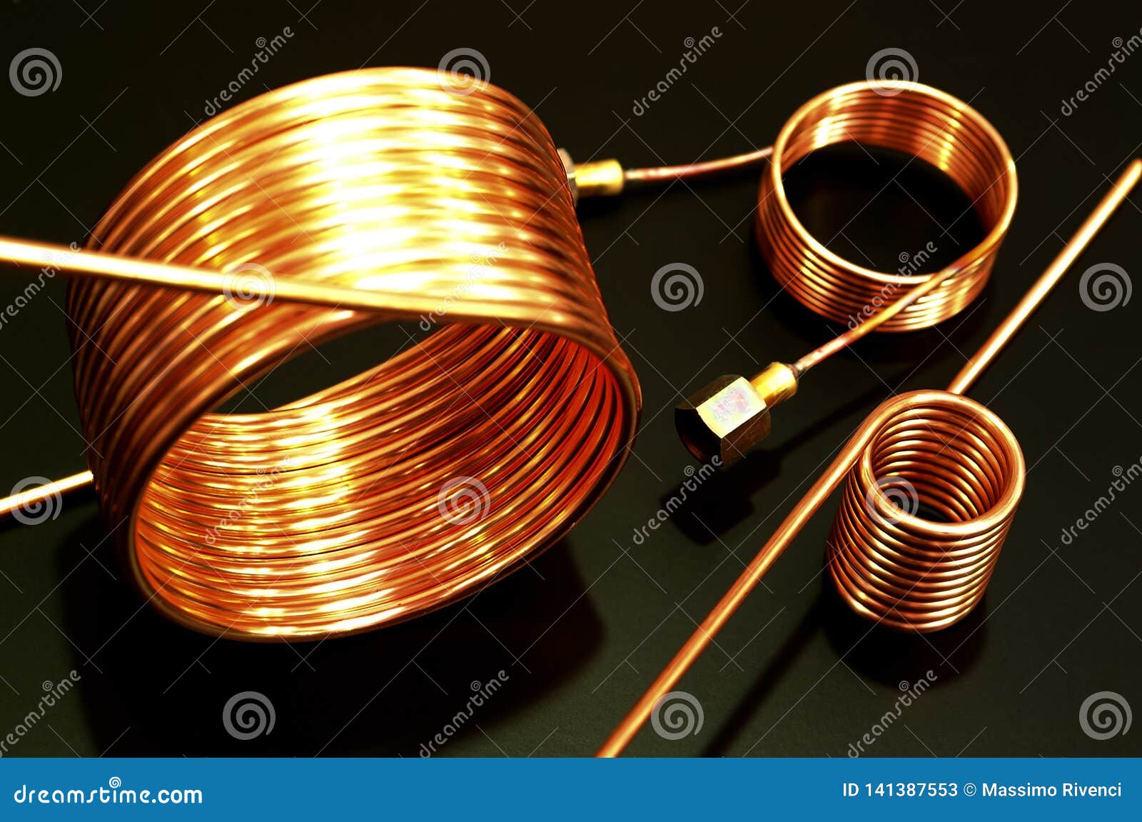 Copper tube coils stock image. Image of connection, plumbing 141387553