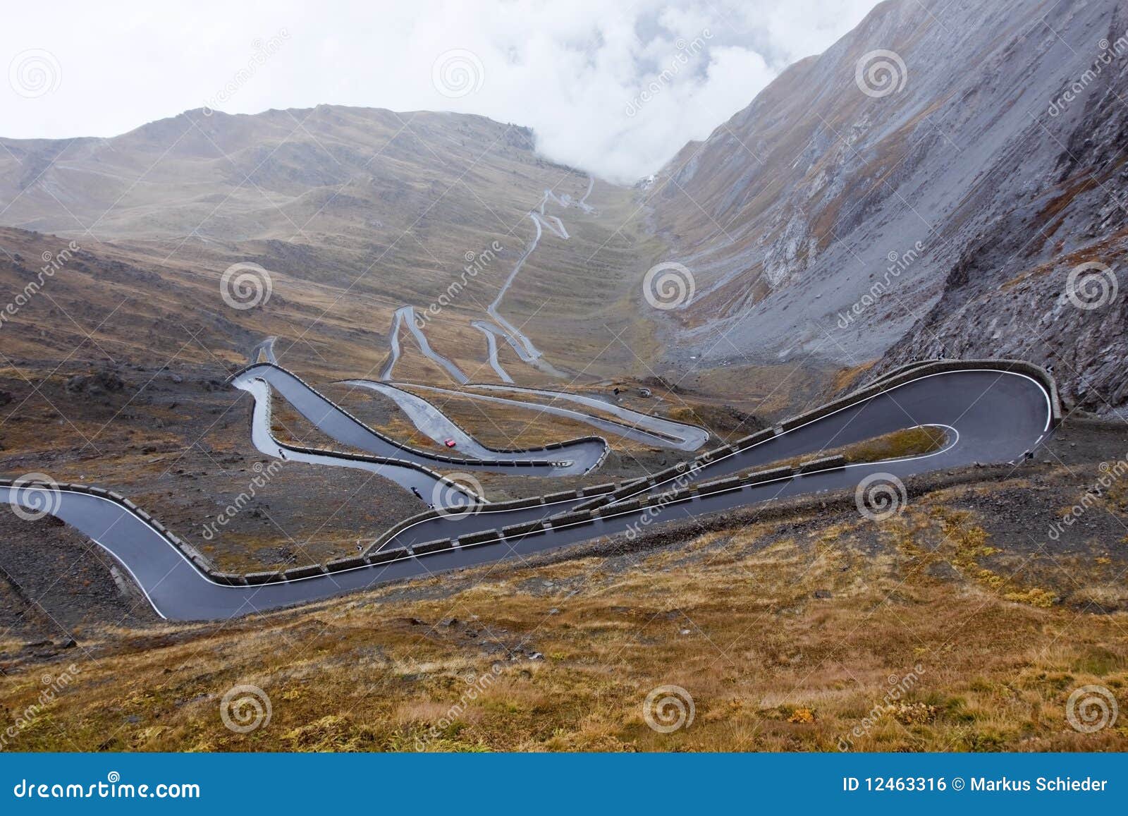 Serpentine road stock photo. Image of high, meteorology 12463316