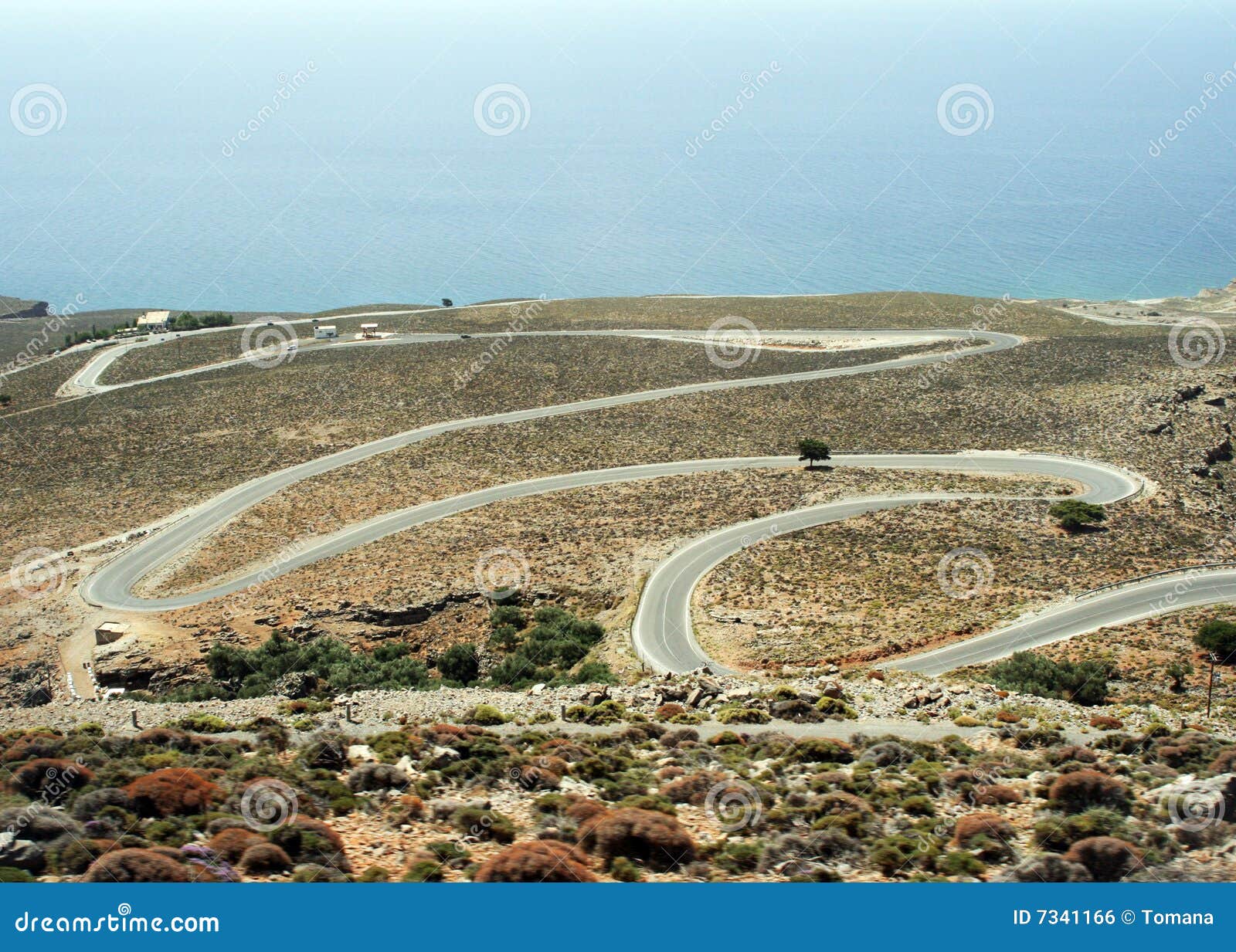Serpentine road stock photo. Image of clear, empty, greece 7341166