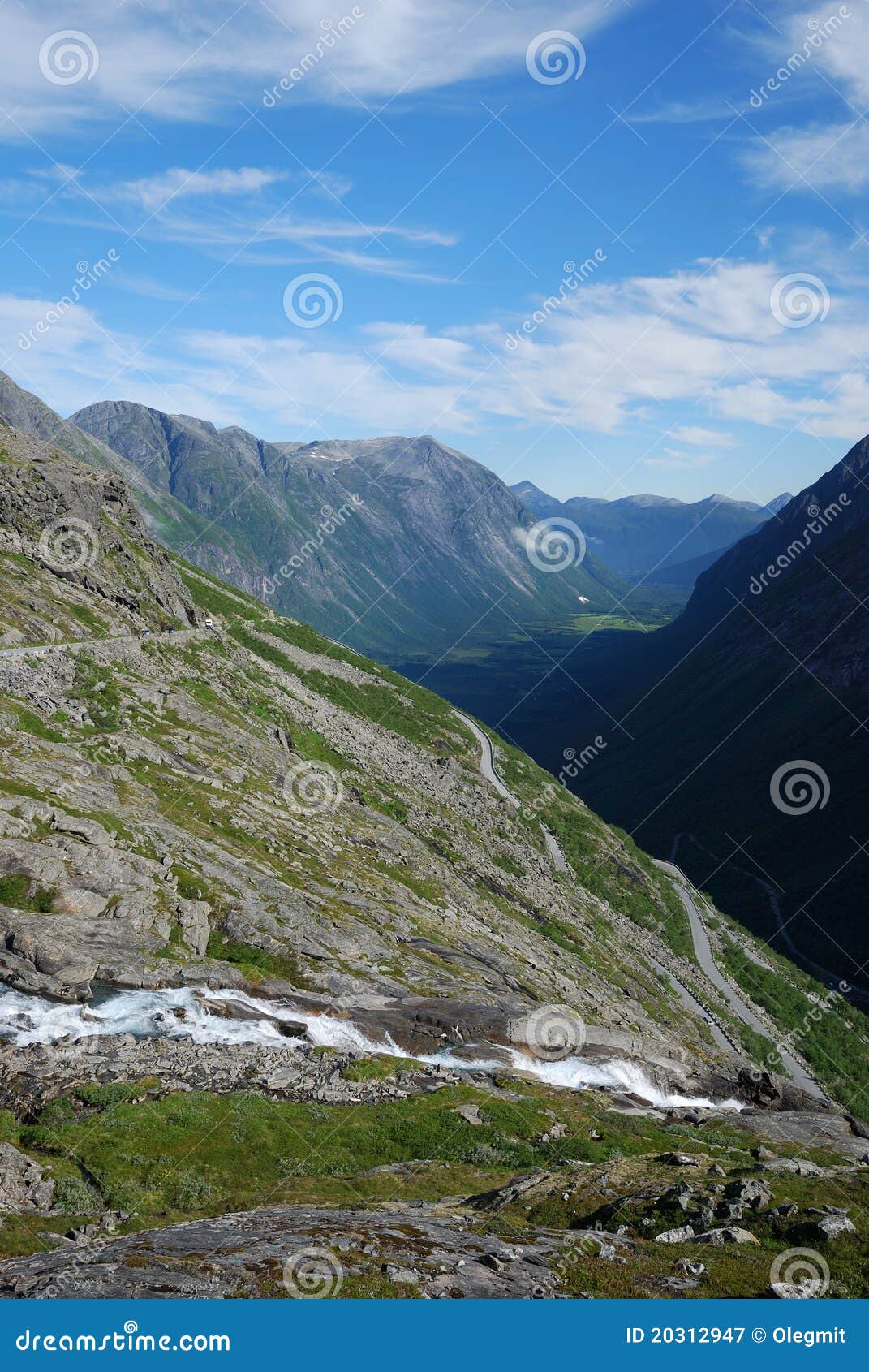 Serpentine Road on the Mountain. Trollstigen. Stock Image Image of
