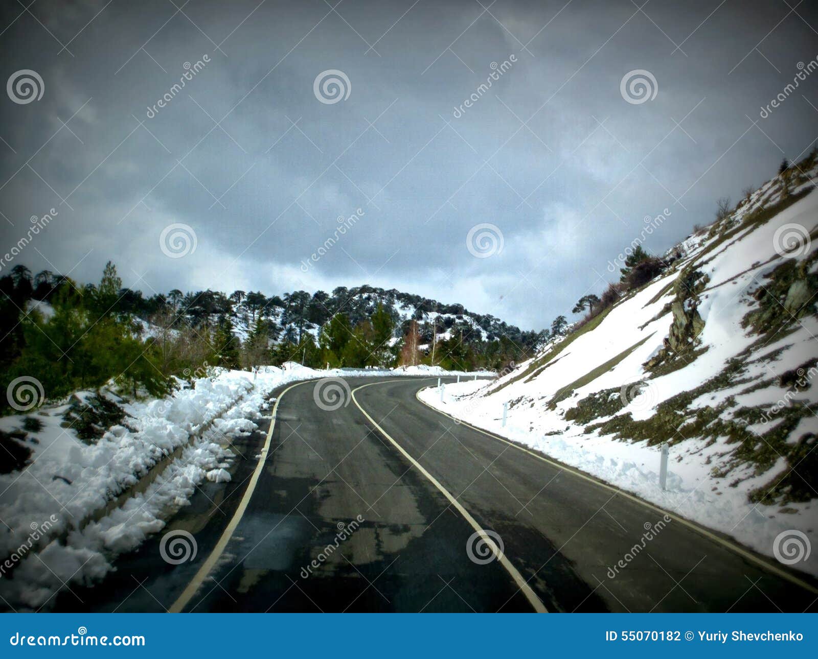 Serpentine road stock photo. Image of serpentine, winter 55070182
