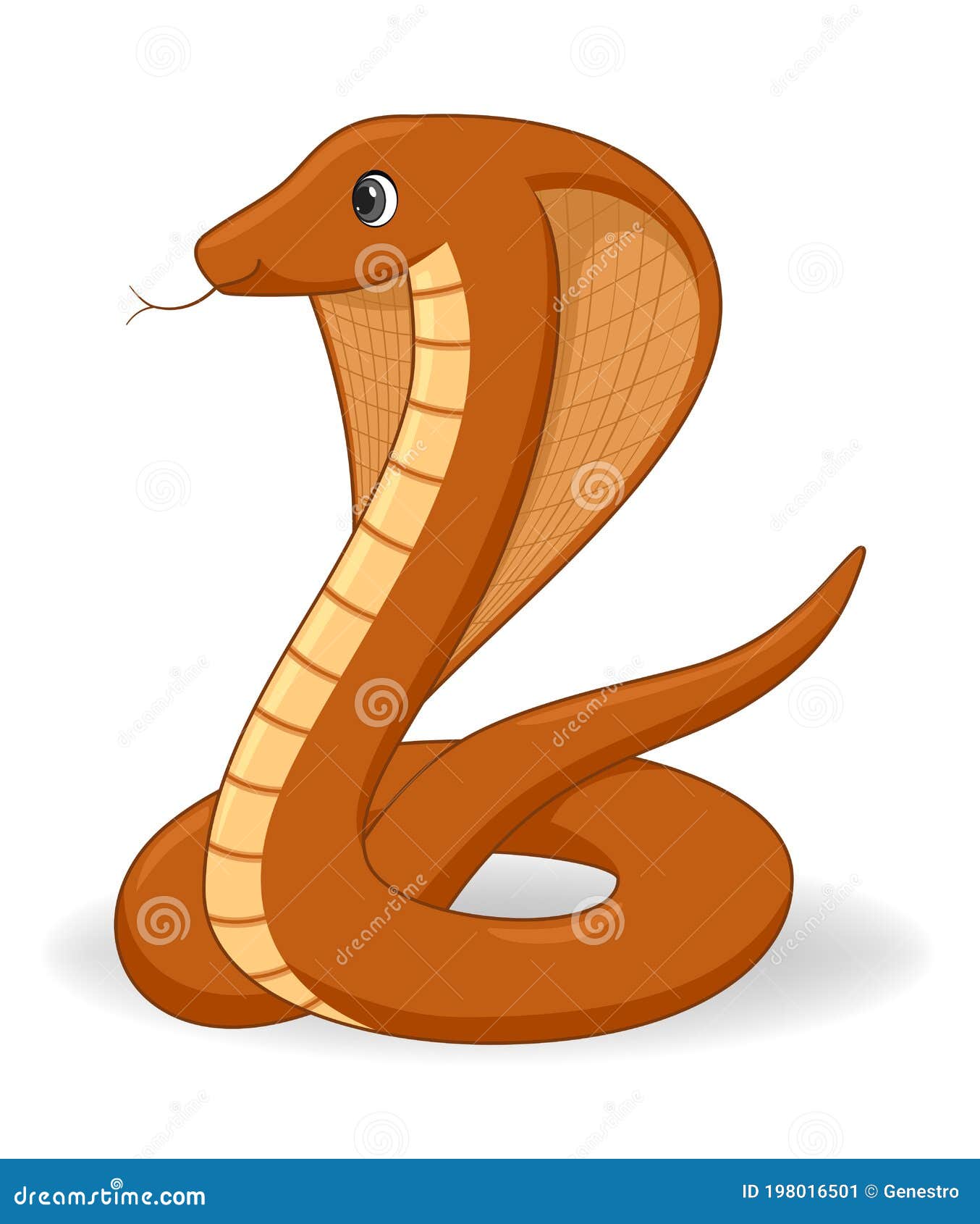 Serpiente De Cobra Egipcia Sobre Fondo Blanco Ilustración del Vector -  Ilustración de lengüeta, escalas: 198016501