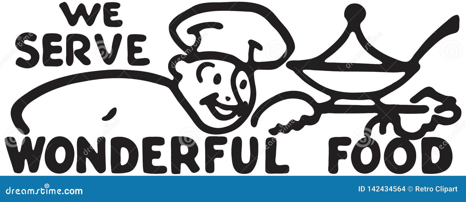 We Serve Wonderful Food 2 stock vector. Illustration of drawings