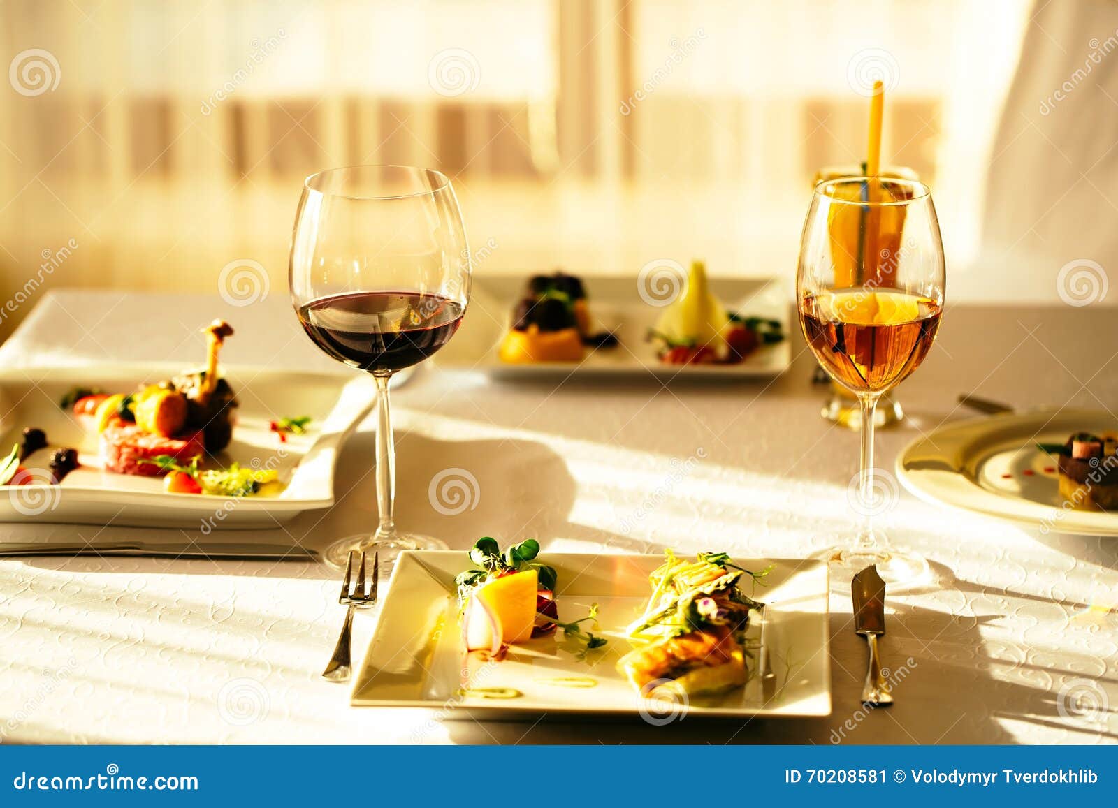 Served meal with drinks stock image. Image of plate, holiday 70208581