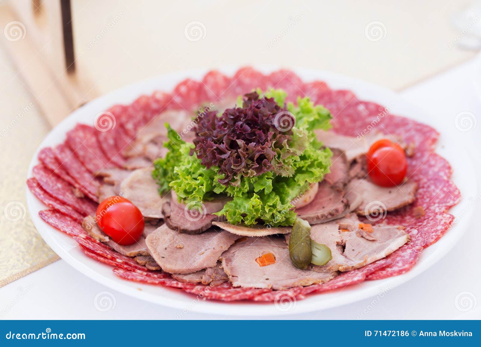 Served Table Layout with Meat Snack Plate Stock Photo Image of meat