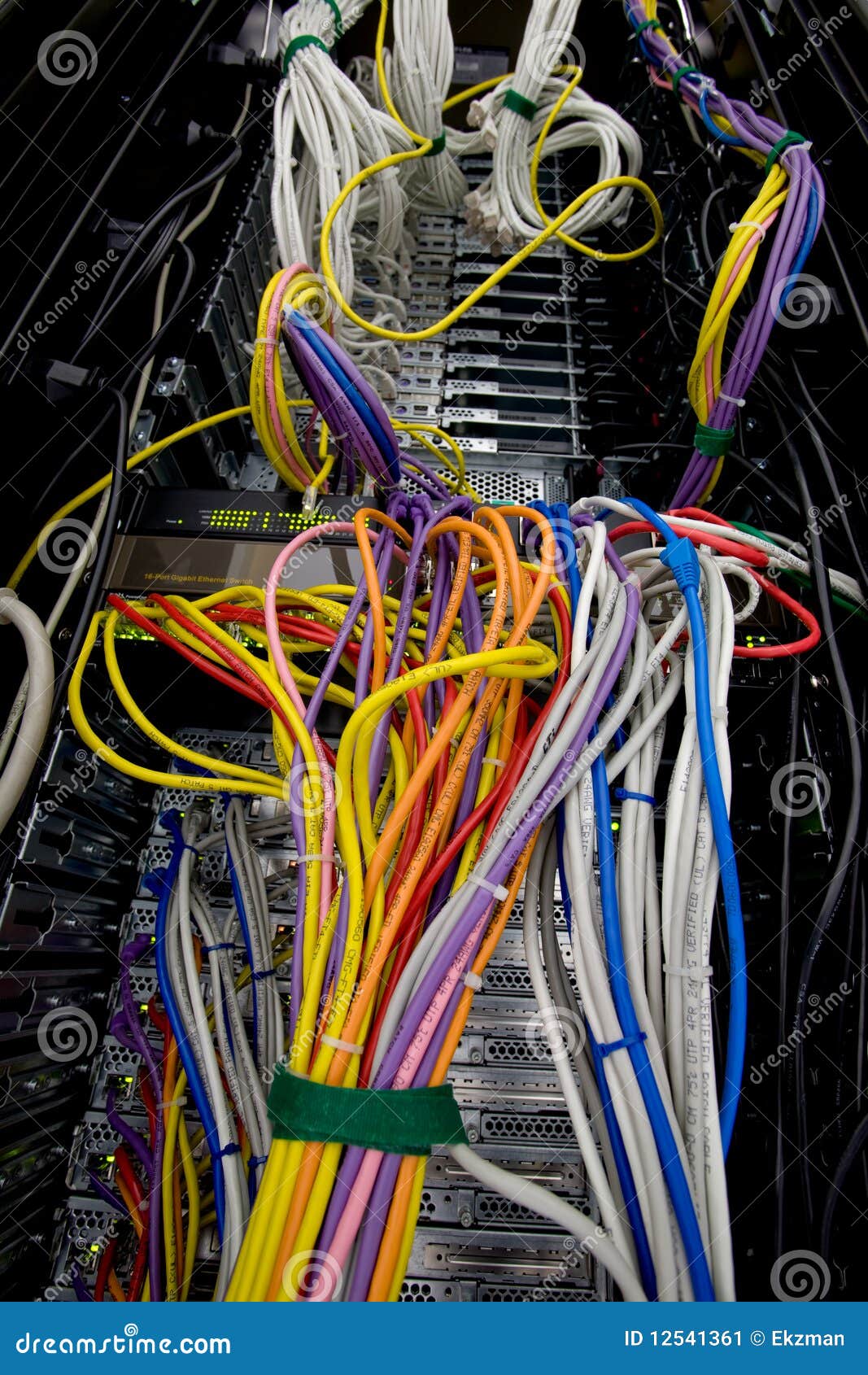 Server Data Wires And Cables Stock Image - Image: 12541361