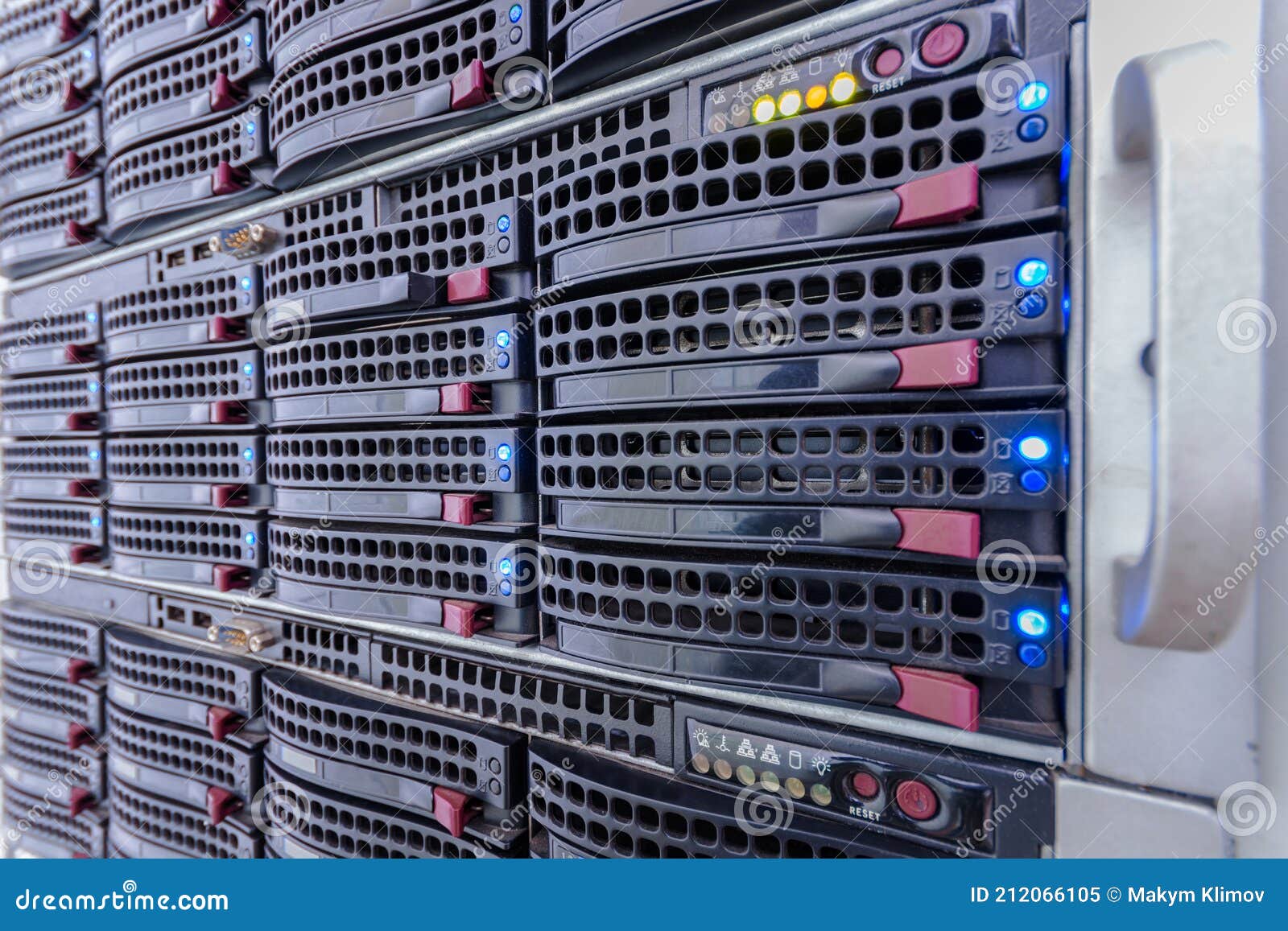 Server Hardware is a Closeup. Computer Data Storage Systems. the