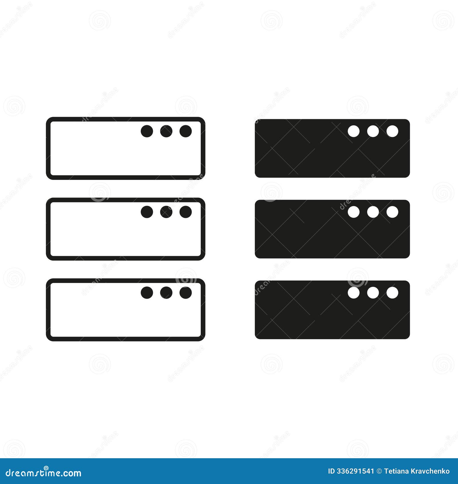 server icons. data storage . black and white database . minimal tech .