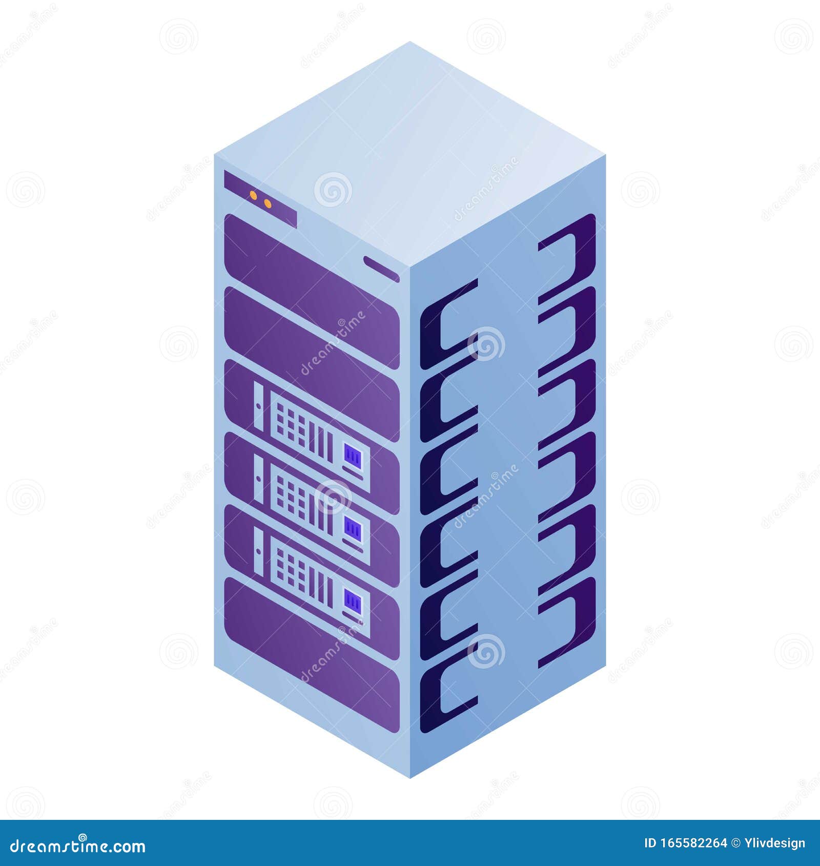 Server Rack Icon, Isometric Style Stock Vector Illustration of rack