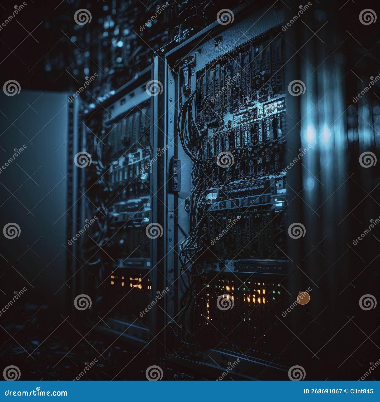 A Server Room, Filled with Computer Monitors Displaying Complex