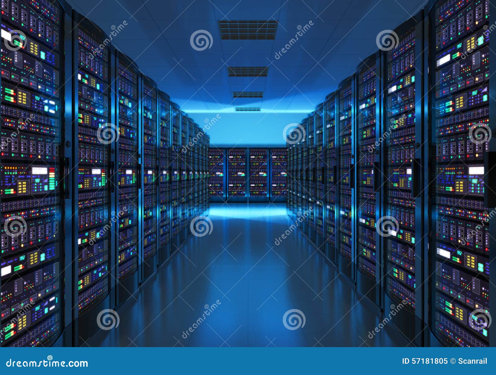 server room interior in datacenter