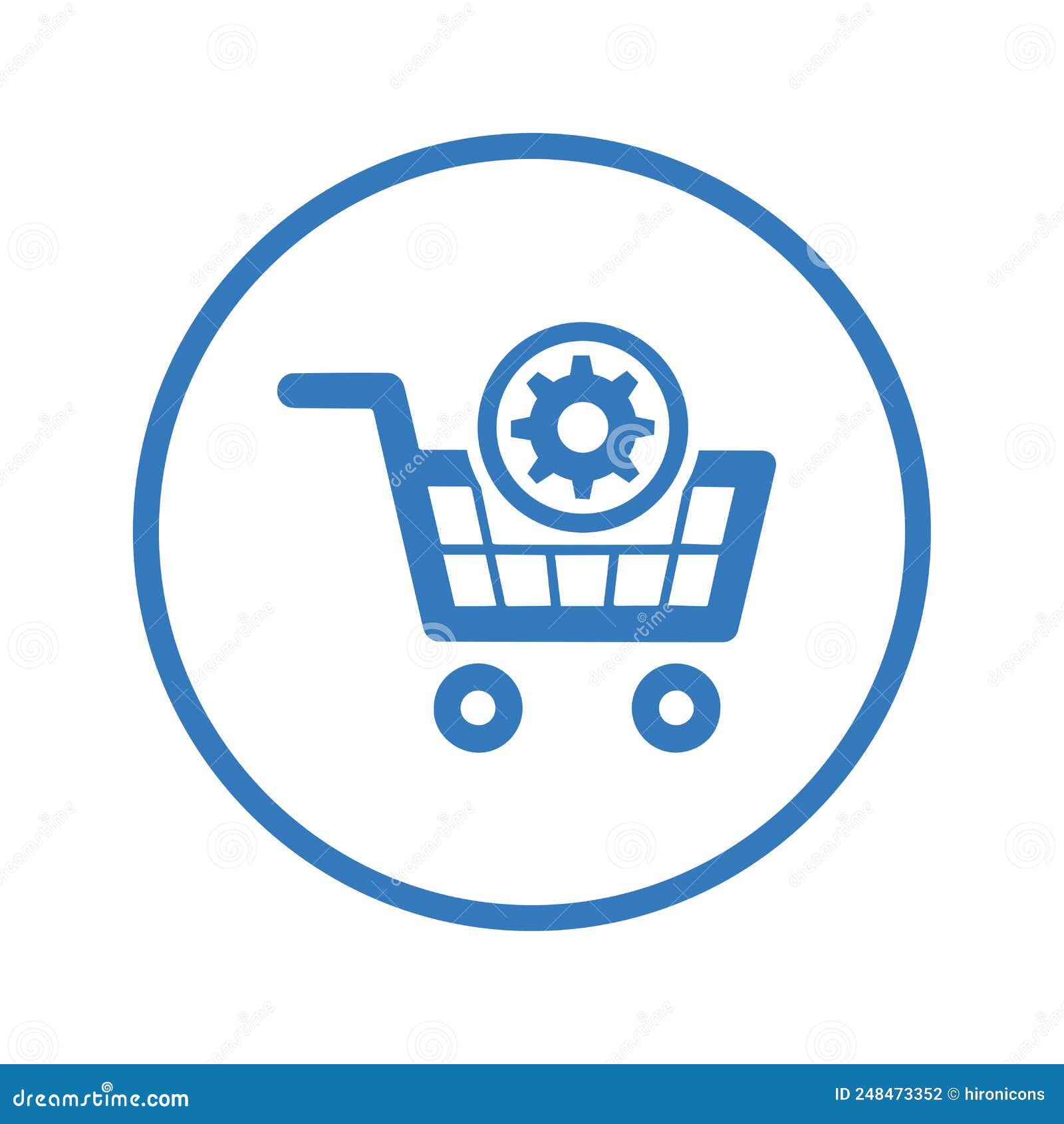 Service, Basket, Cart, Setting Icon. Blue Vector EPS Stock Illustration