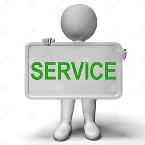 Service Button Means Help Support And Assistance Stock Illustration 