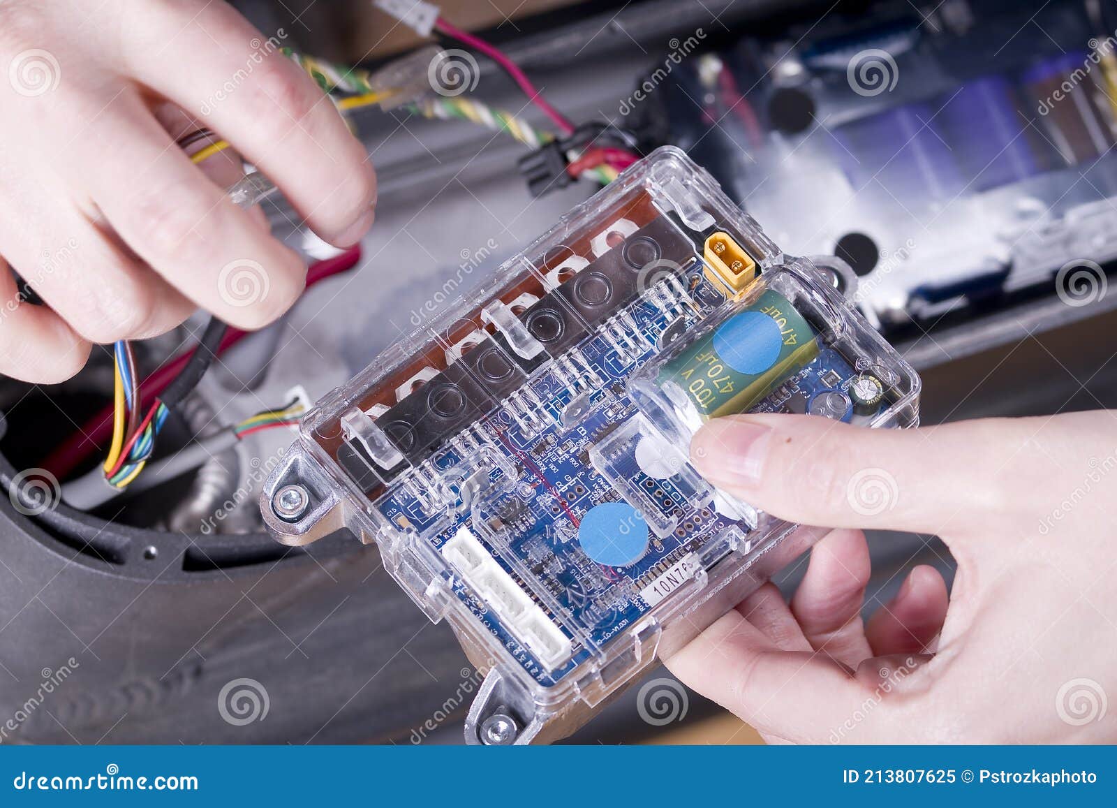 Service and Repair of an Electric Scooter. Stock Image Image of
