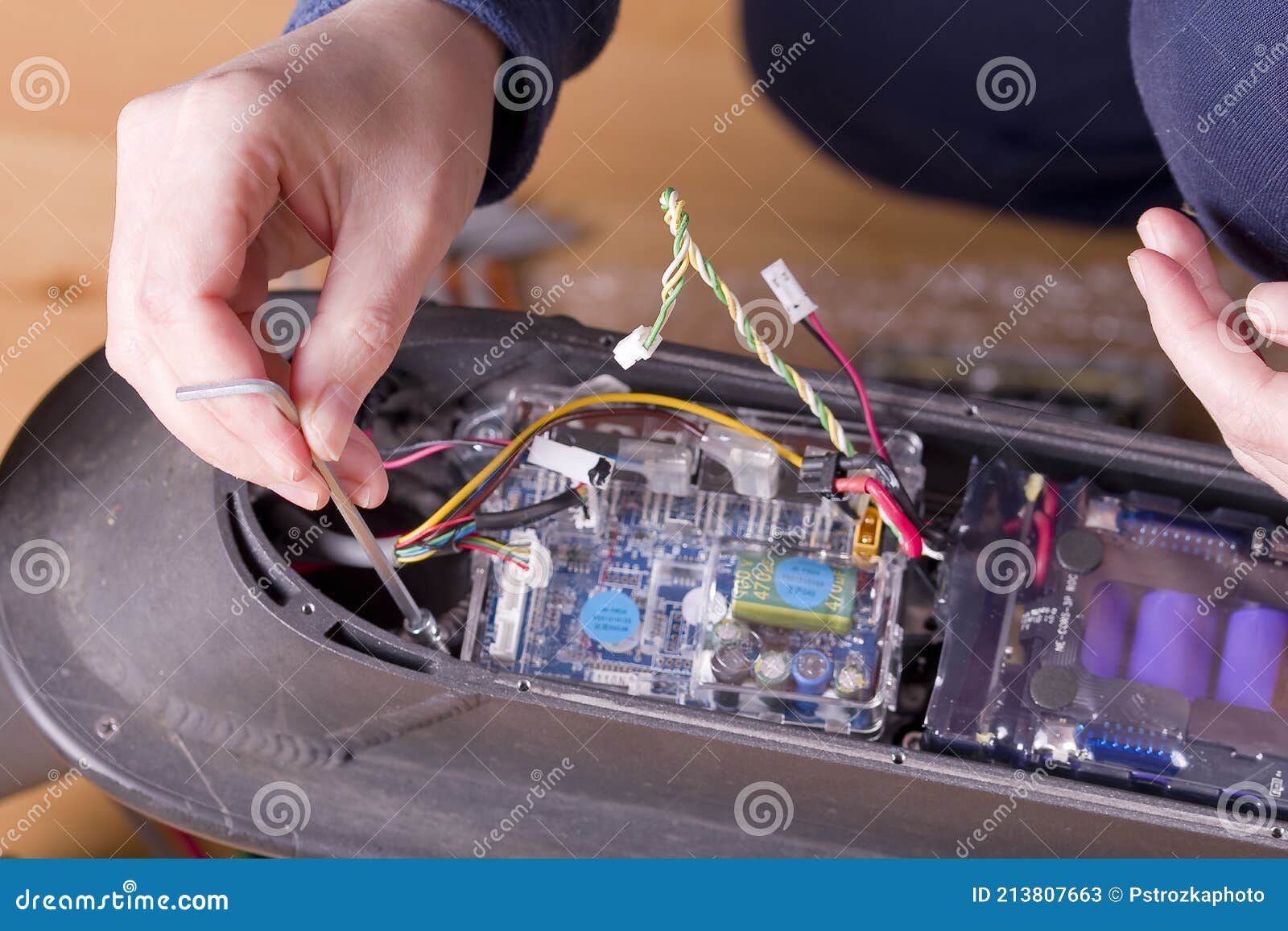 Service and Repair of an Electric Scooter. Stock Image Image of