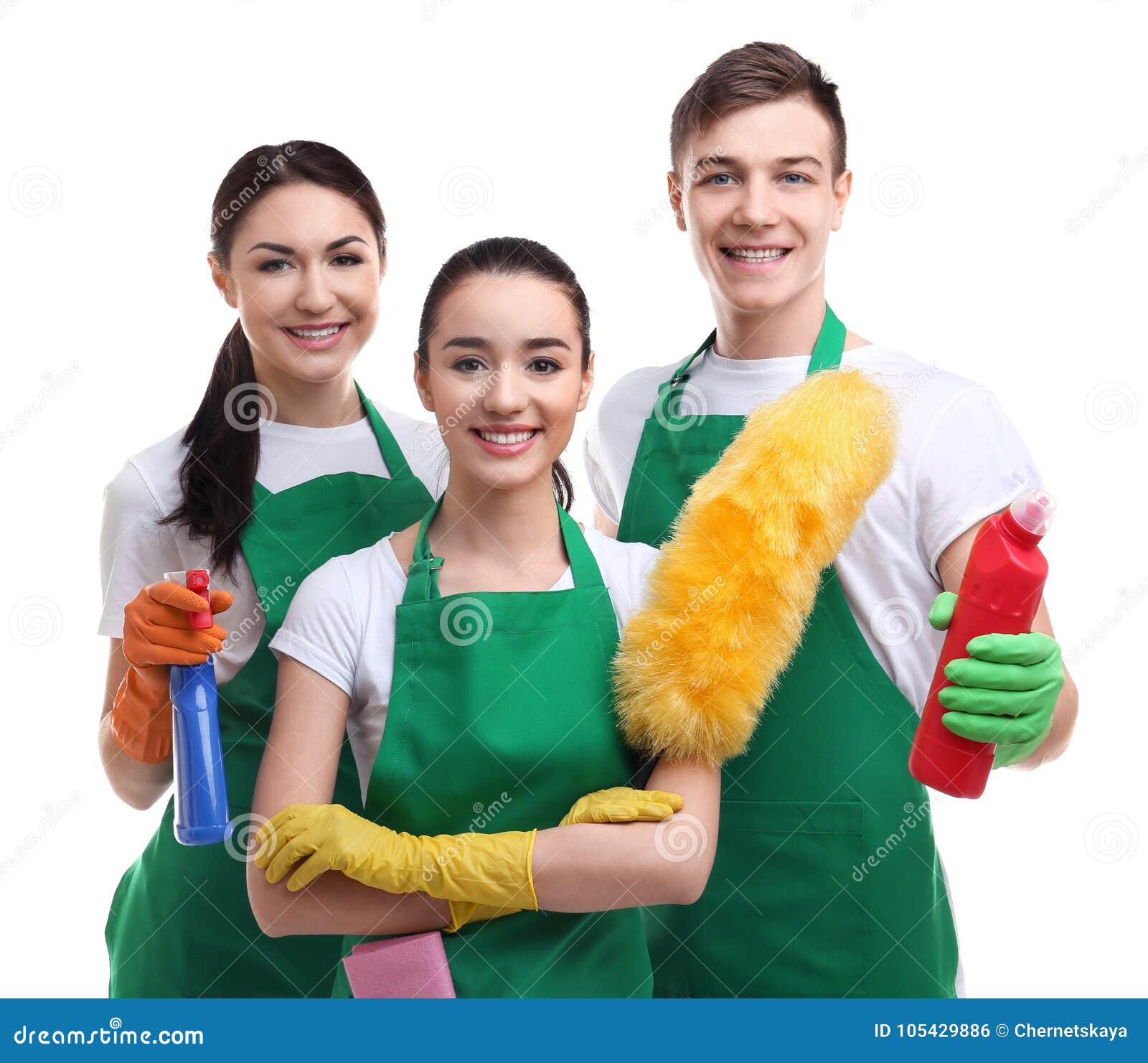 Service Team with Cleaning Tools Stock Photo Image of dust, cleaner 105429886