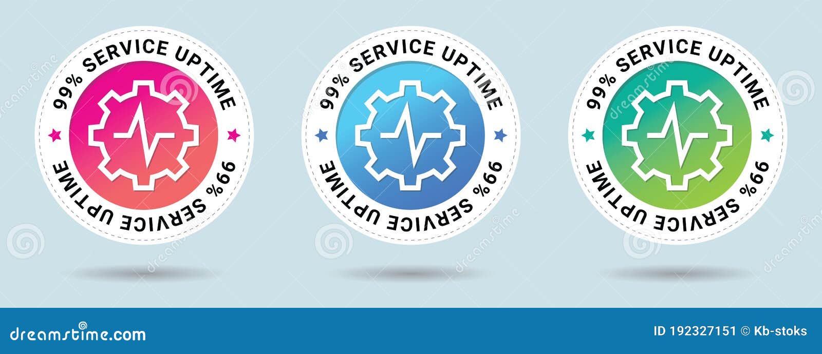 99% service uptime insignia stamp.