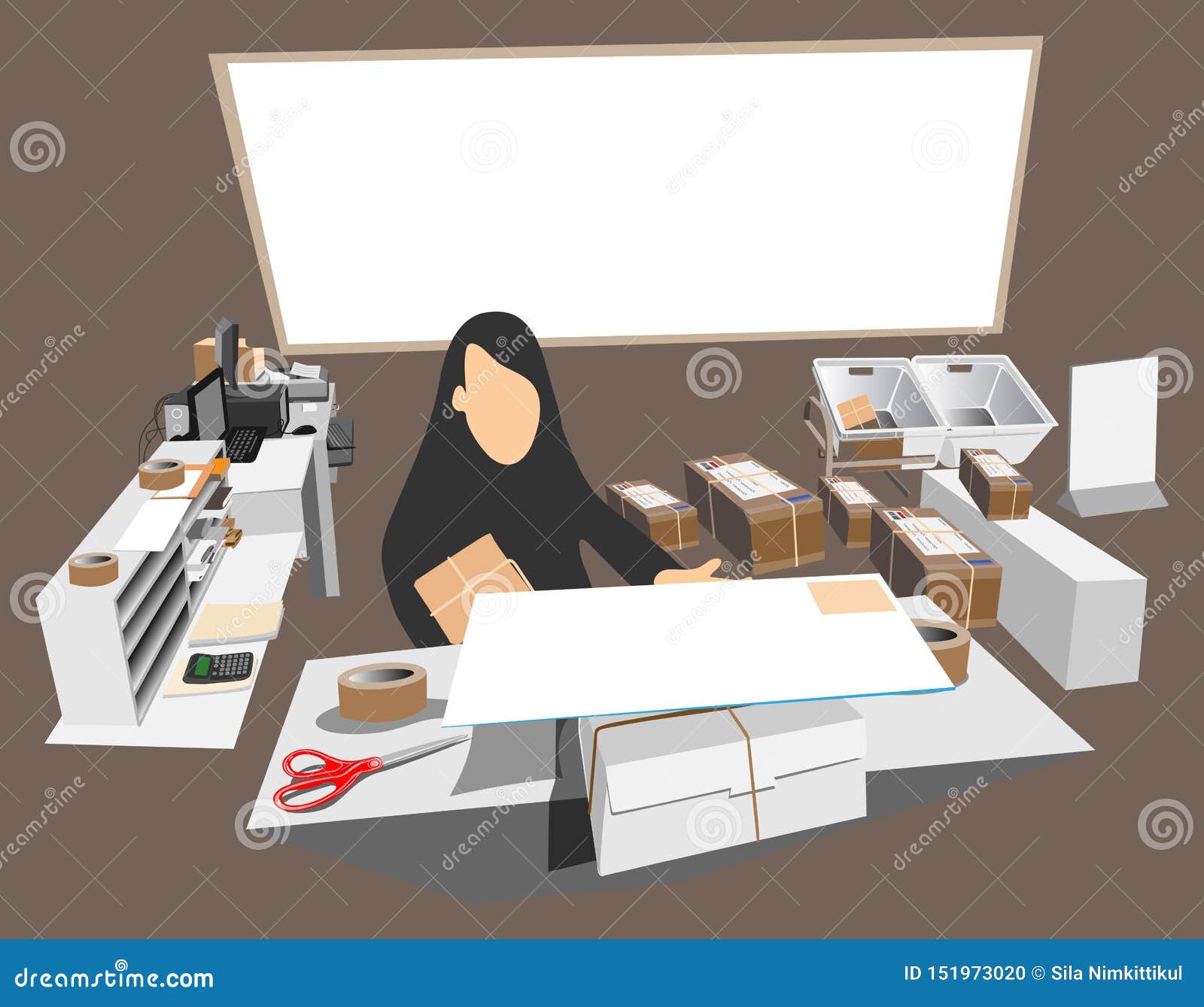 post office with printer