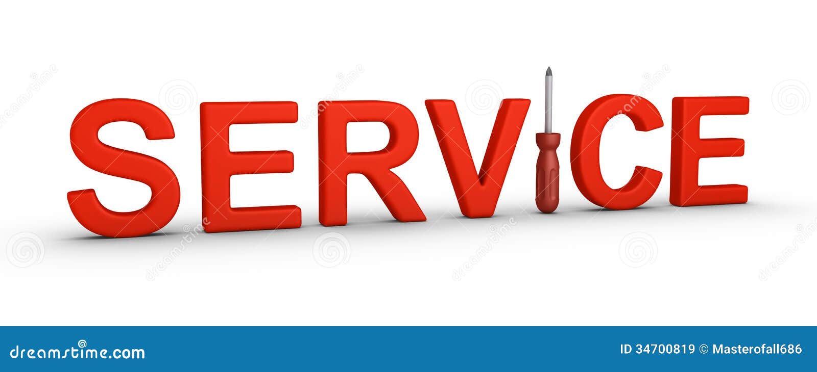 Service Word And A Screwdriver Stock Illustration