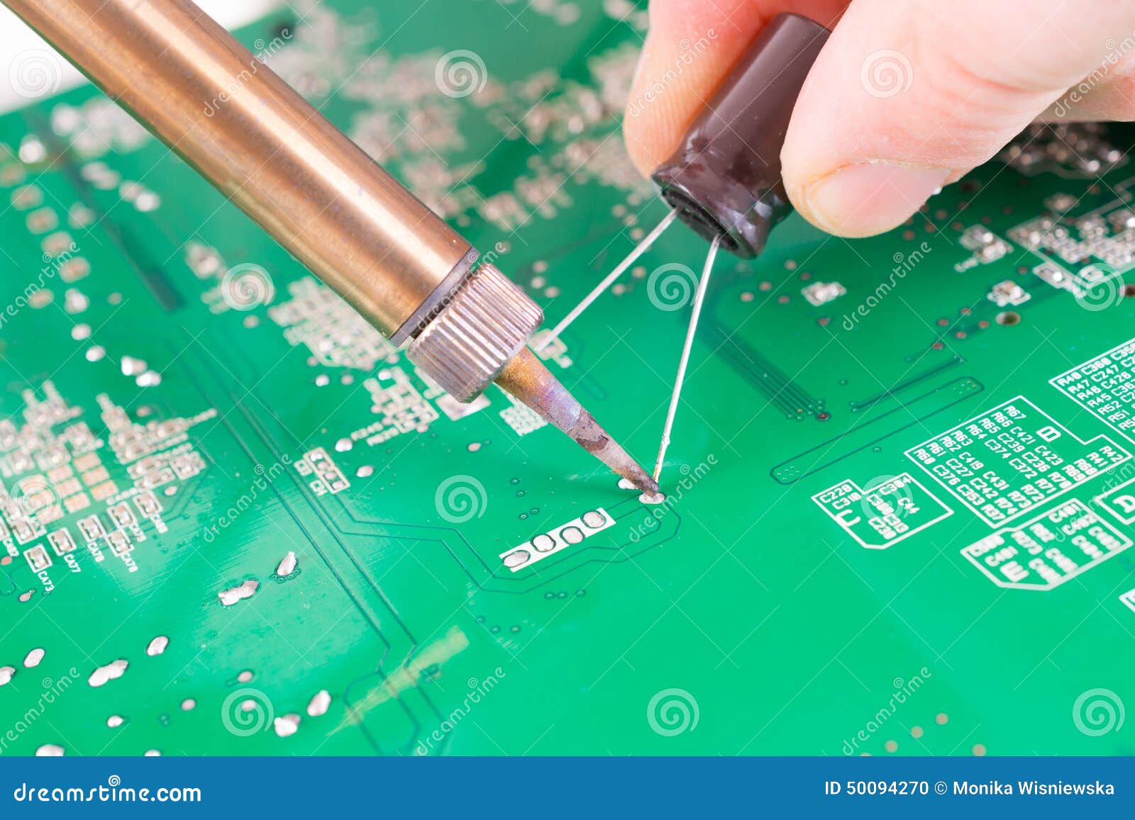 Serviceman Soldering on PCB Stock Photo Image of engineer, expertise