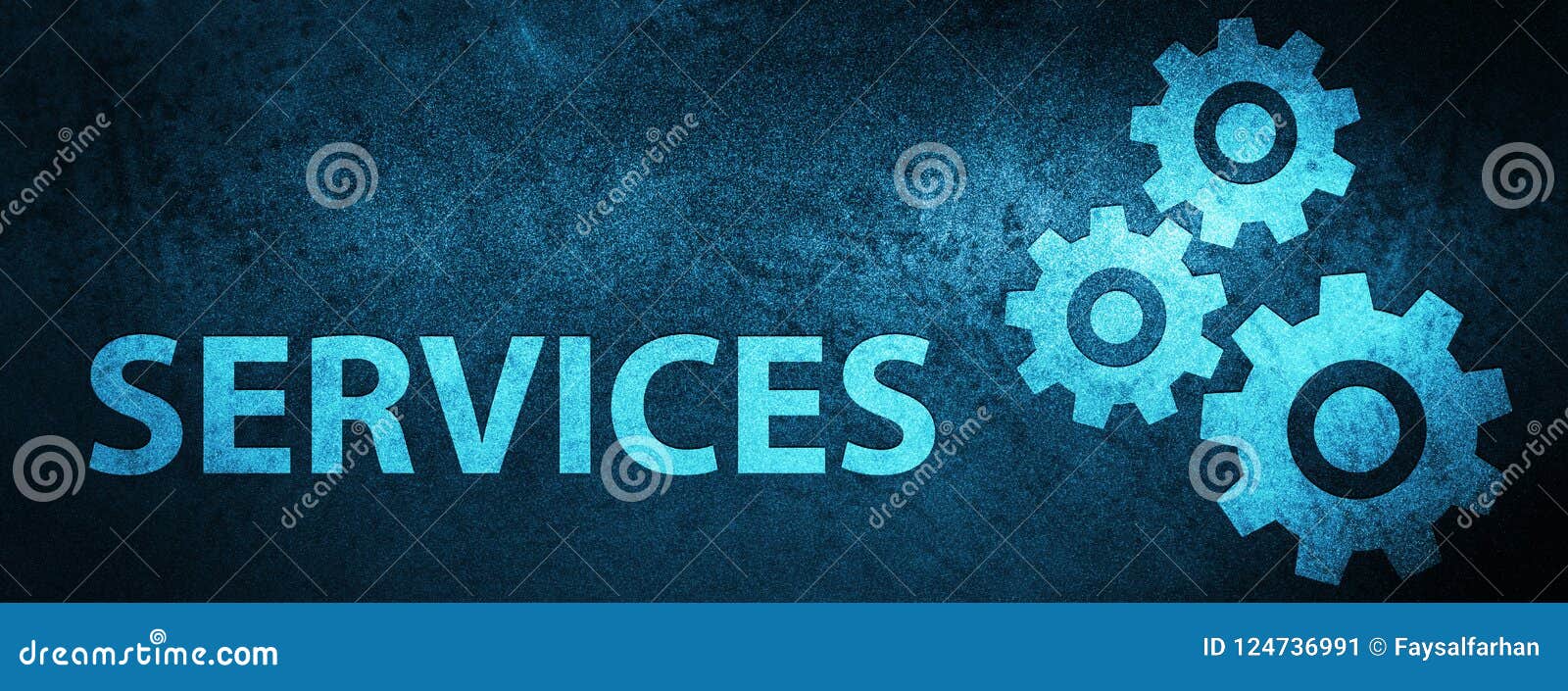 Services (gears Icon) Special Blue Banner Background Stock Illustration -  Illustration of banner, services: 124736991