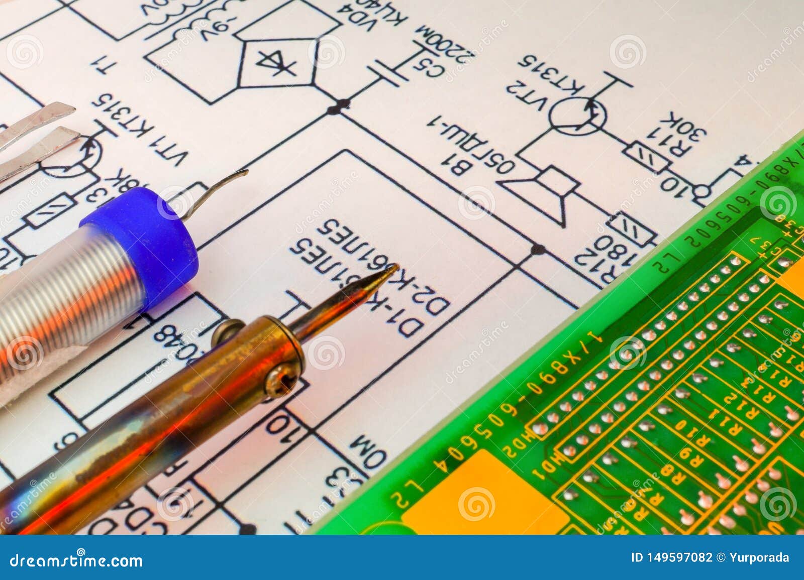 Services and Repair of Electronics, Electronic Boards Stock Photo