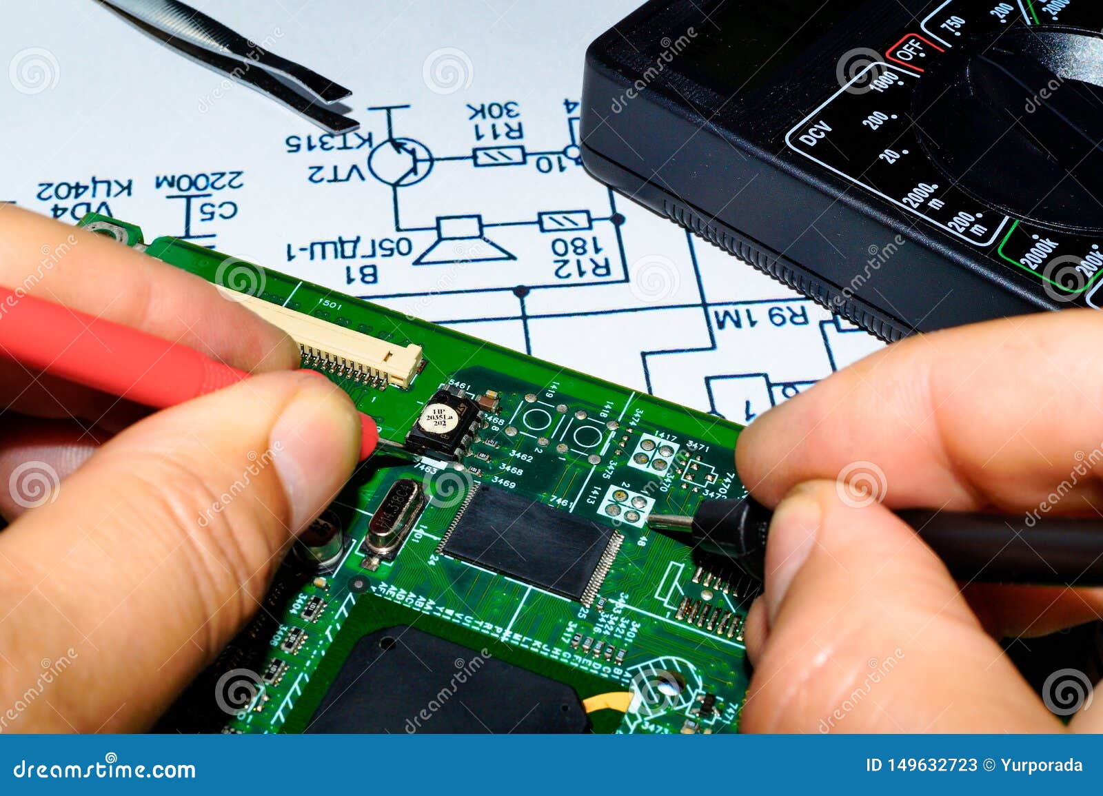 Services and Repair of Electronics, Electronic Boards Stock Image