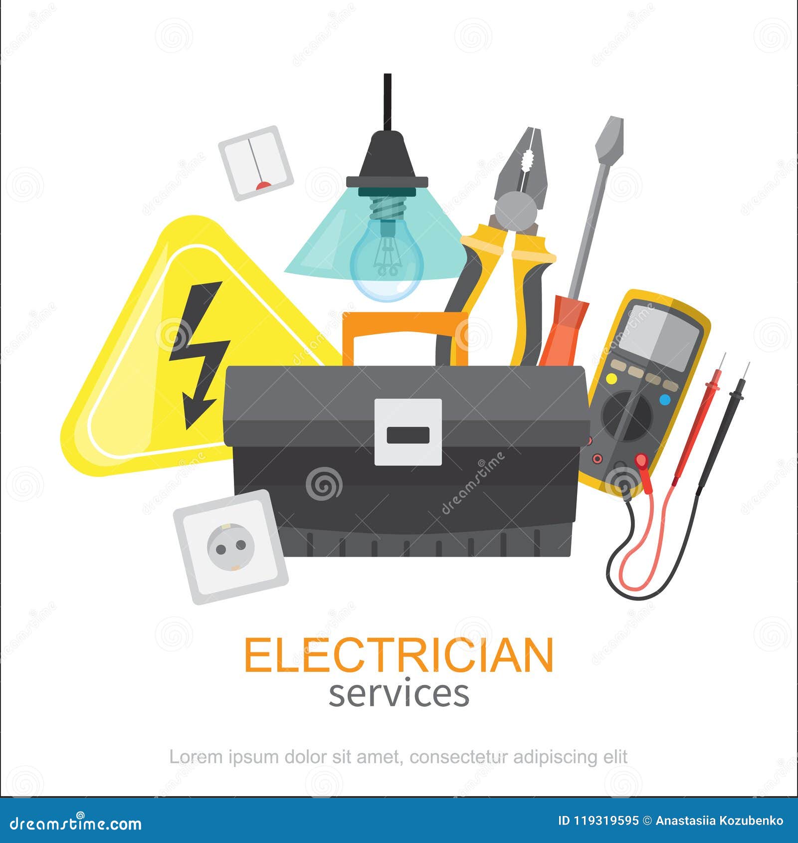 Ilustración de Herramientas De Electricista Profesional Con Electricidad y  más Vectores Libres de Derechos de Cable de conducción eléctrica - iStock
