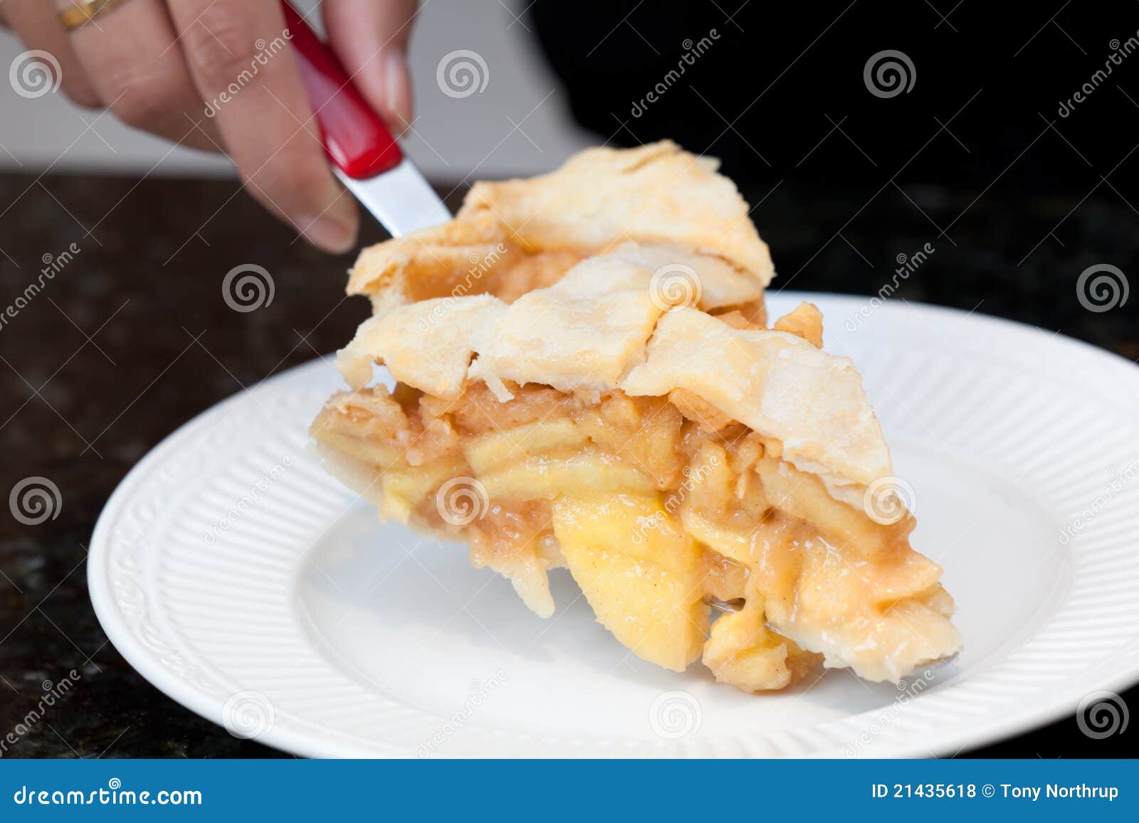 Serving apple pie stock photo. Image of crust, christmas 21435618