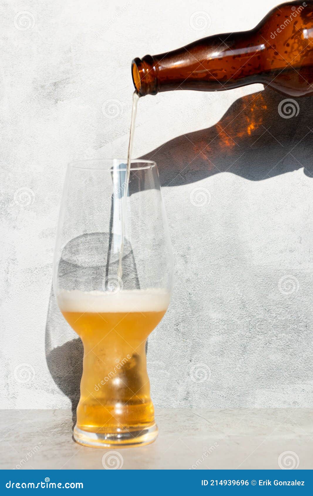 Serving Beer in a Crystal Glass for IPA Stock Photo Image of golden