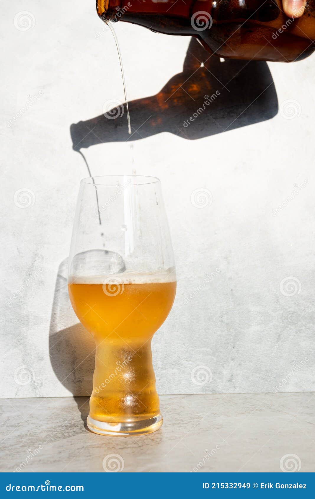 Serving Beer in a Crystal Glass for IPA Stock Image Image of
