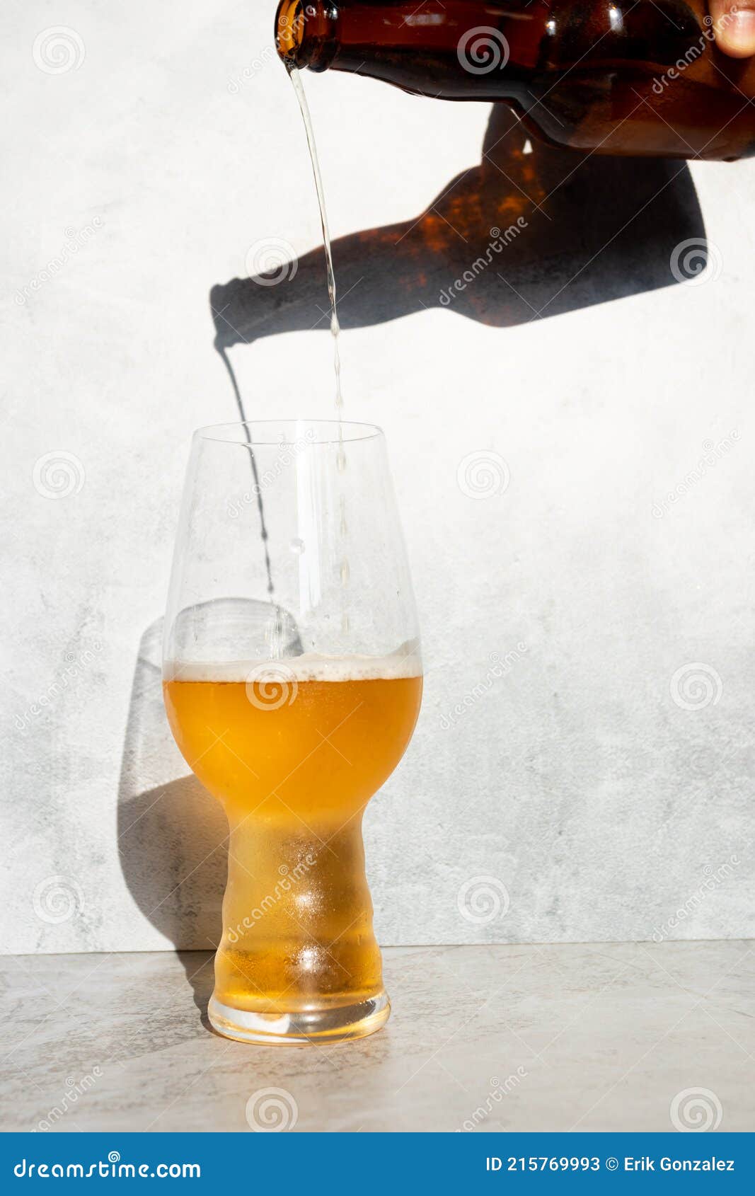 Serving Beer in a Crystal Glass for IPA Stock Image Image of
