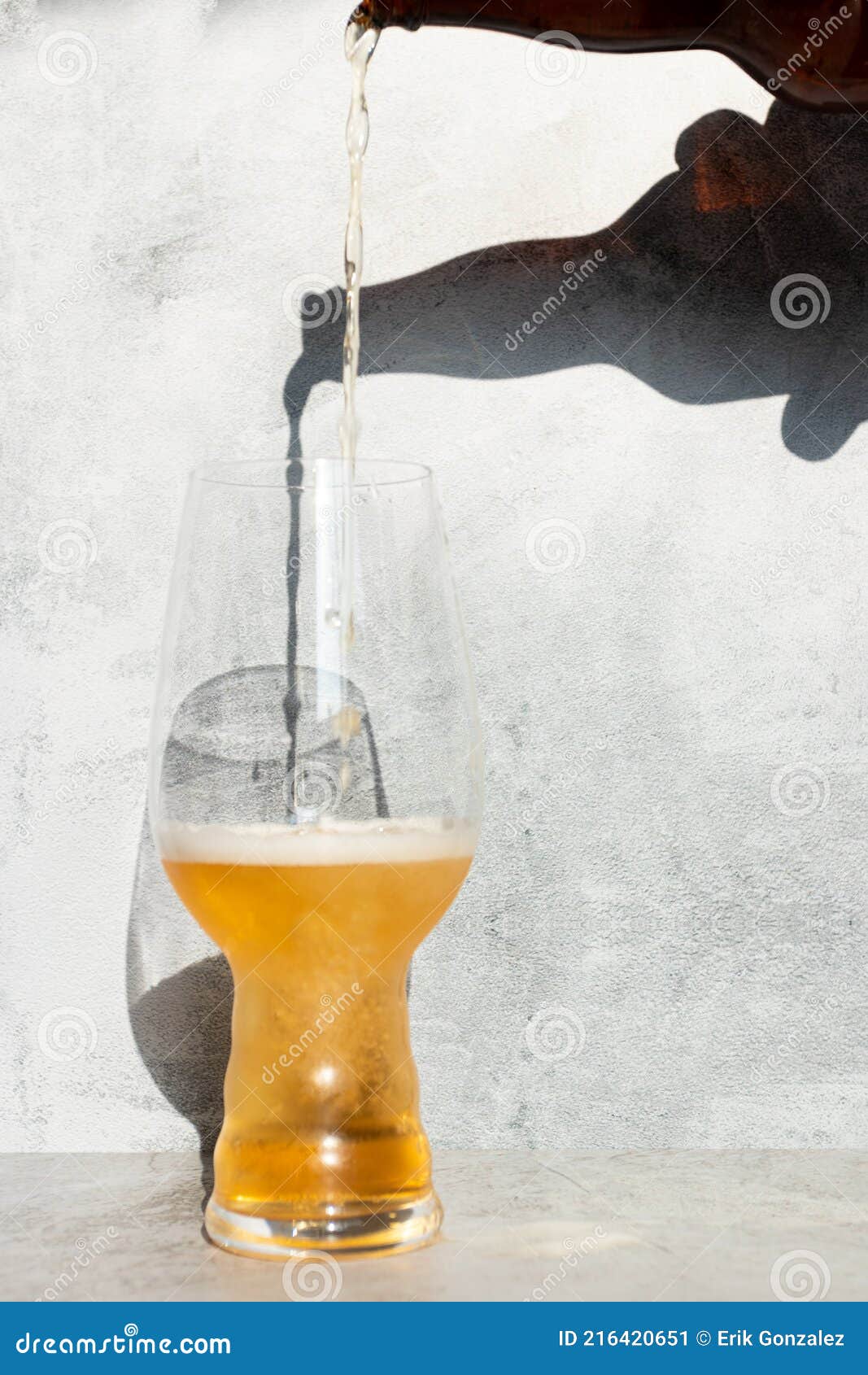 Serving Beer in a Crystal Glass for IPA Stock Image Image of bubble