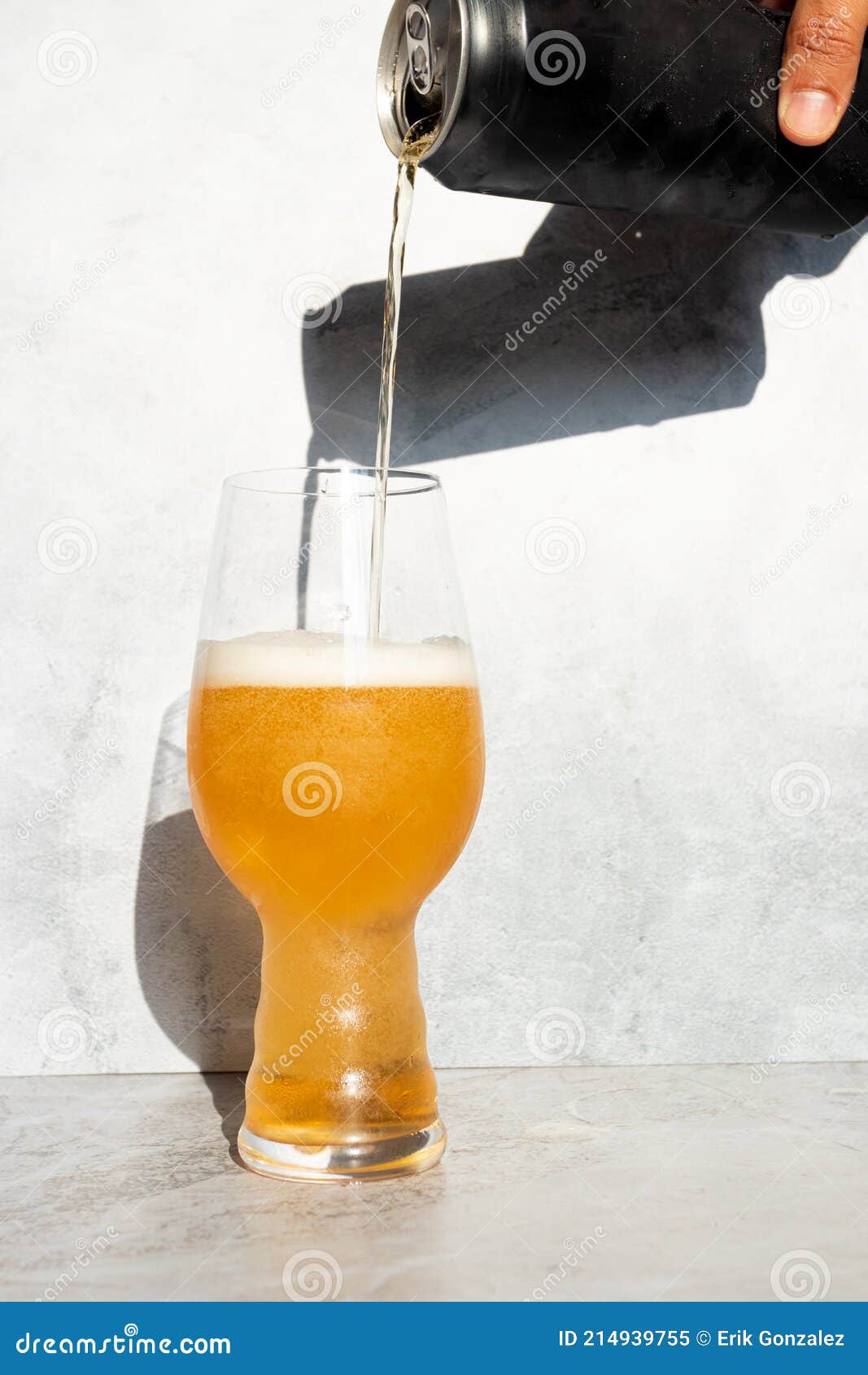 Serving Beer in a Crystal Glass for IPA Stock Image Image of bubble