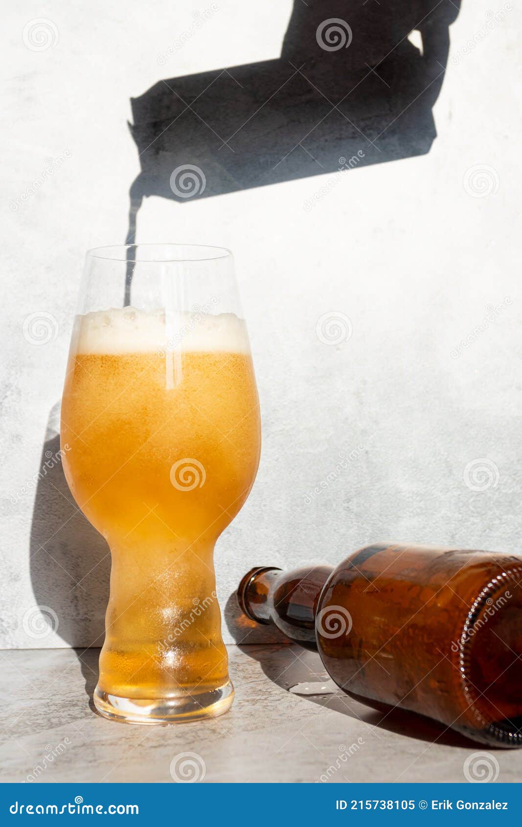 Serving Beer in a Crystal Glass for IPA Stock Image Image of golden