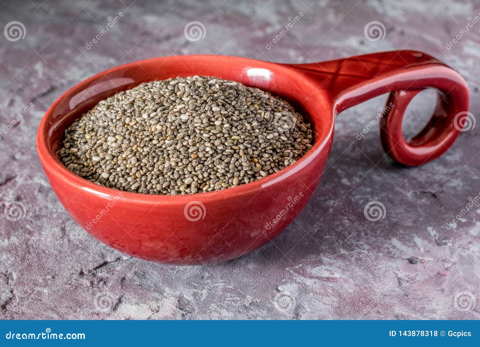 A Serving of Chia Seeds in a Red Bowl Stock Photo Image of breakfast