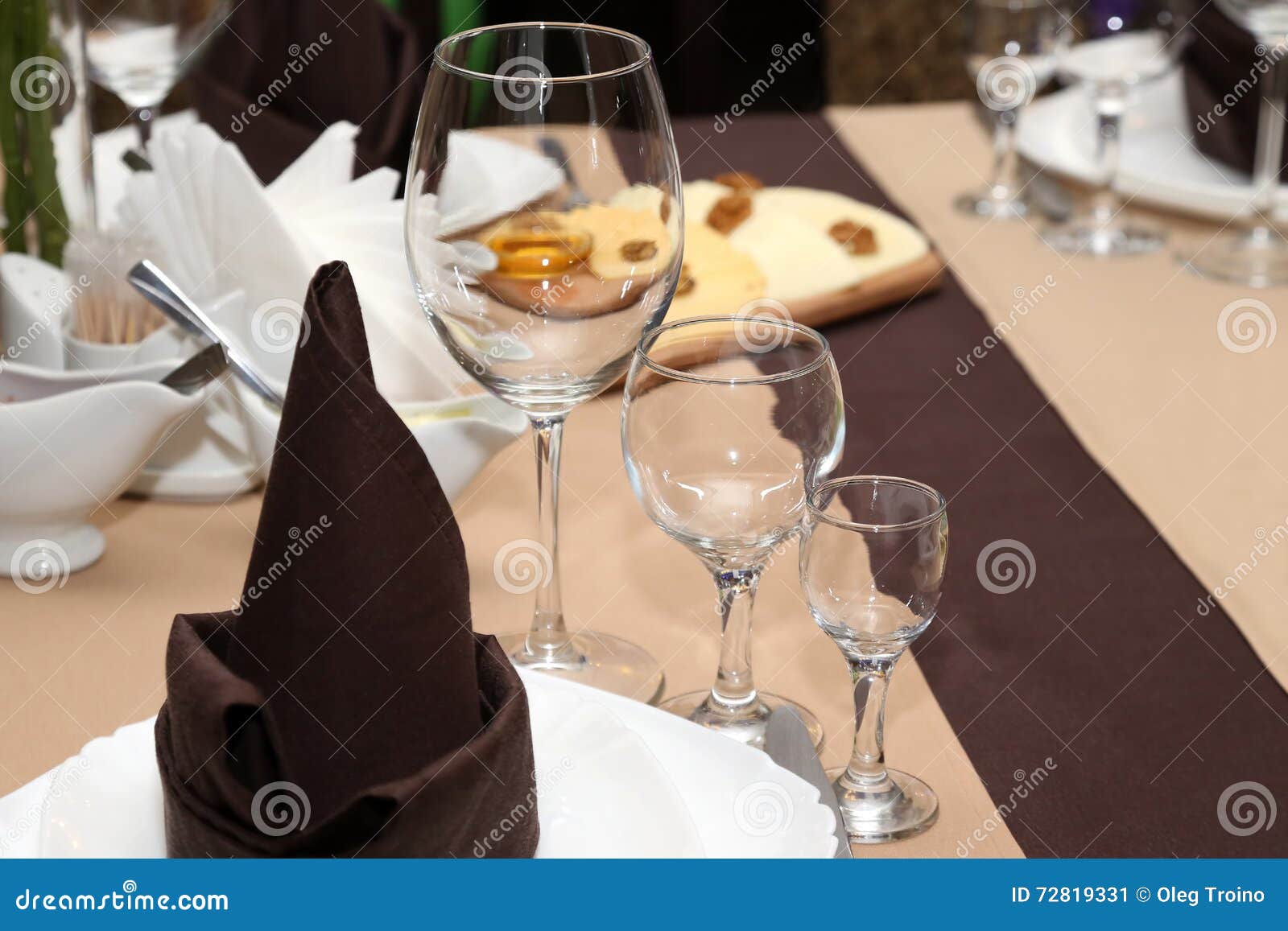 Serving Dishes on the Table in the Restaurant Stock Image Image of