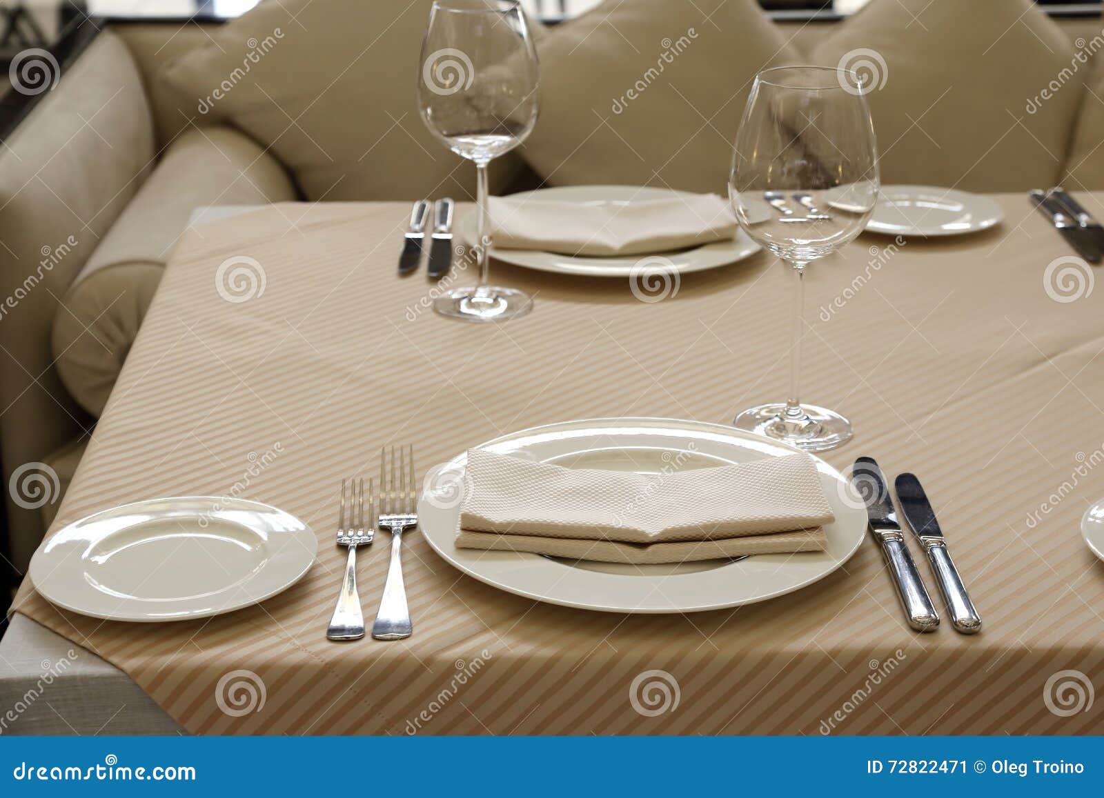 Serving Dishes on the Table in the Restaurant Stock Image Image of