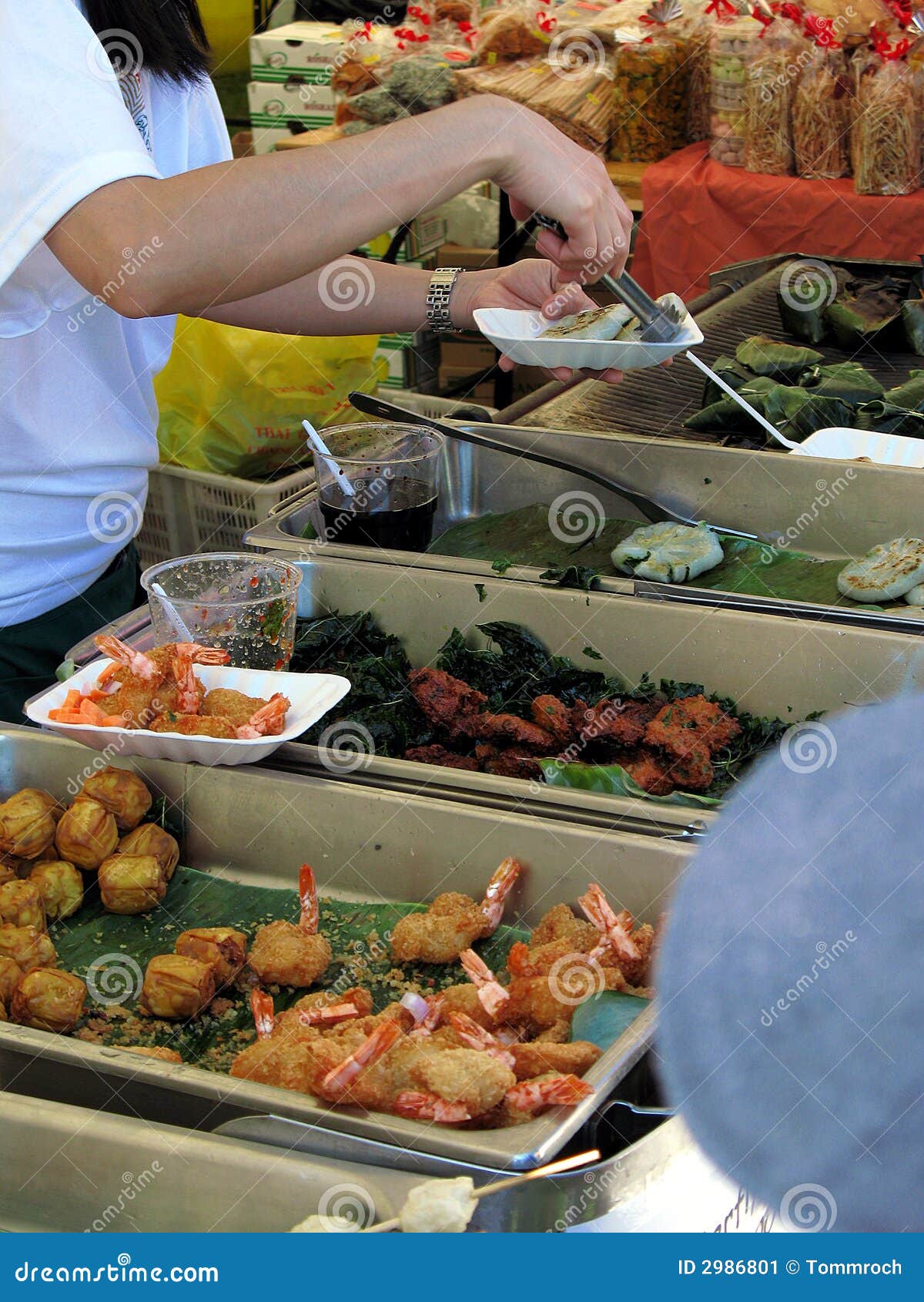 Serving Fish Thai Festival Stock Image Image of carrot, hand 2986801