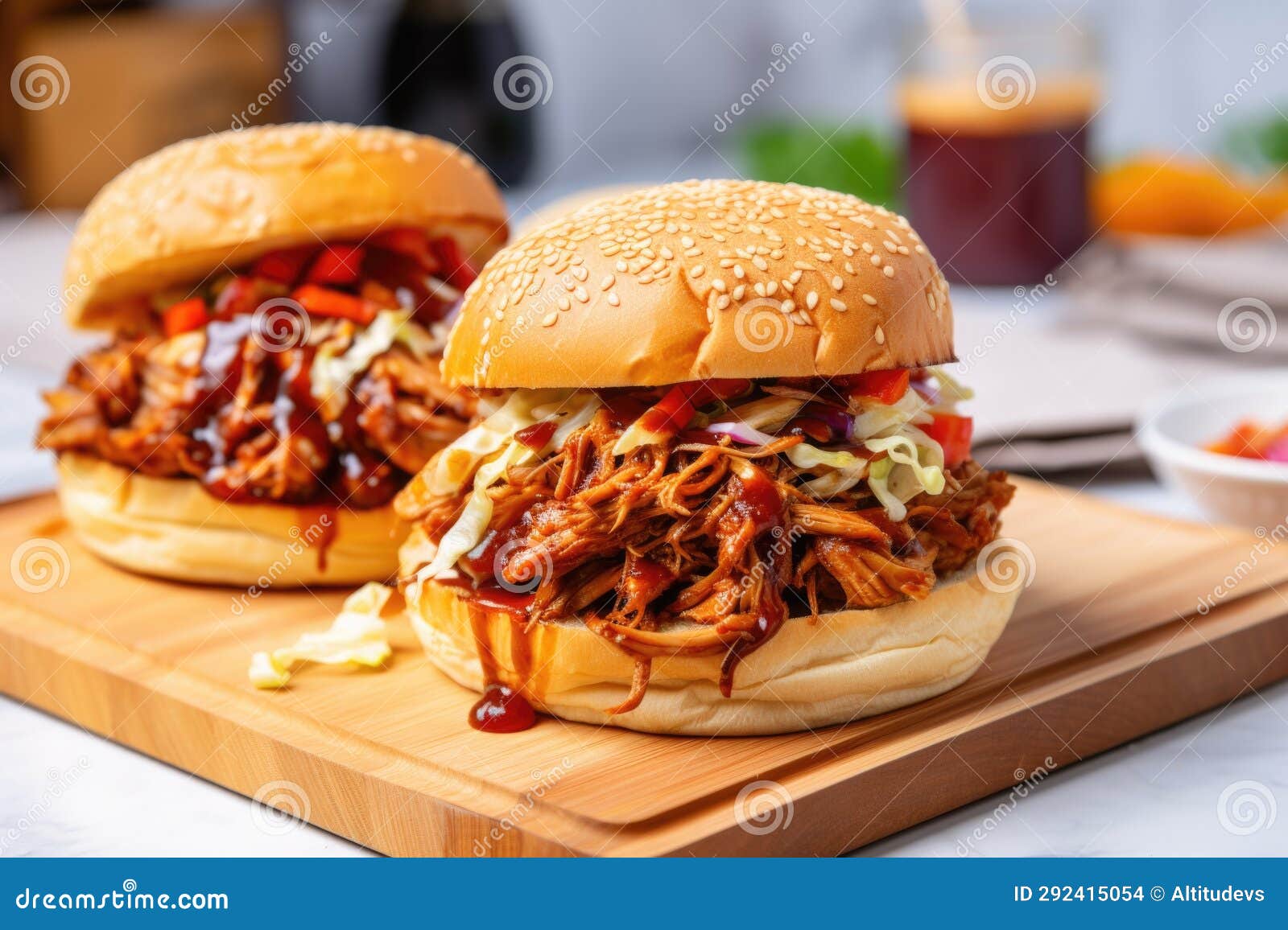 Serving Grilled Jackfruit Pulled Pork Onto a Bun Stock Photo Image of