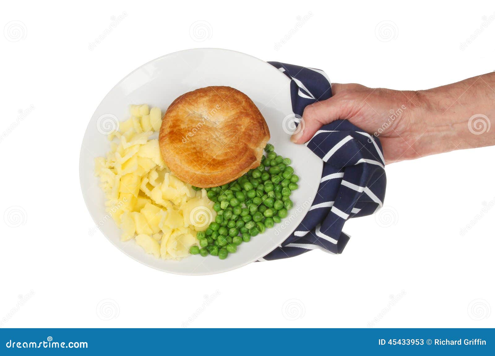 Serving plate of food stock image. Image of holding, isolated 45433953