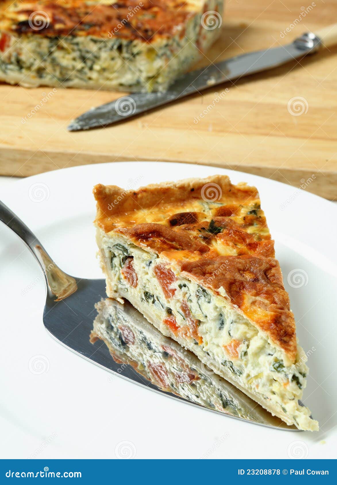 Serving Spinach Beet Quiche Stock Photo Image of plate, food 23208878