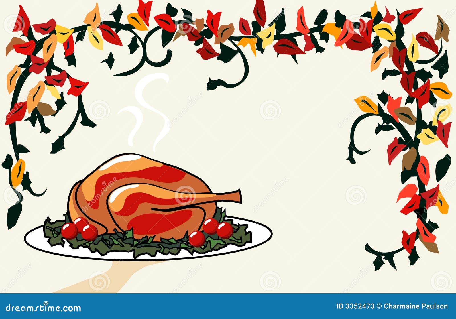 turkey eating pie clipart border